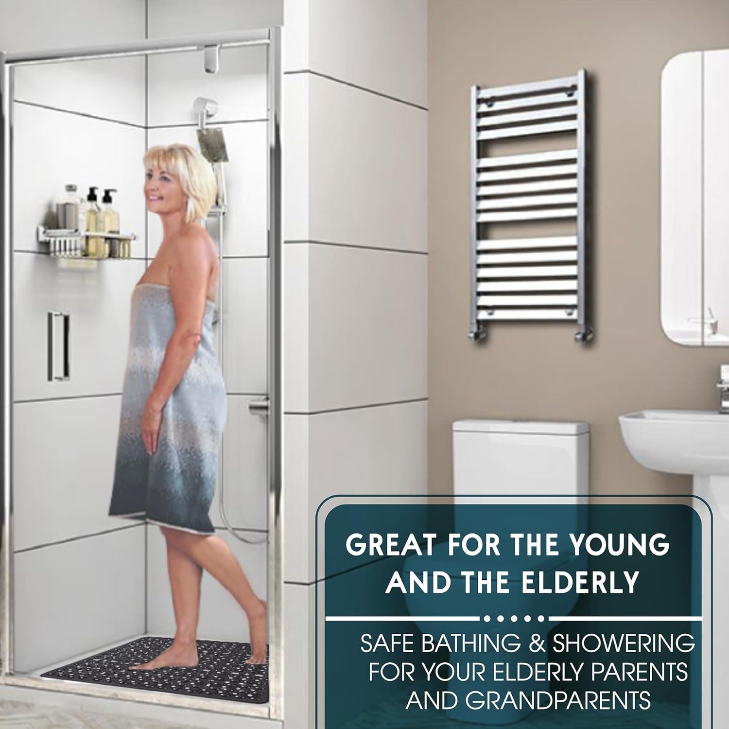 Alfombrilla de Ducha Antideslizante ENKOSI 53x53 cm Verde Claro