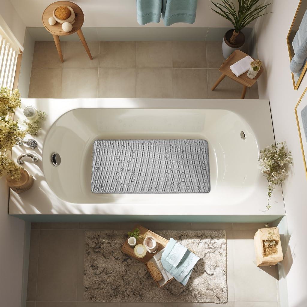 Alfombra de Baño Antideslizante DwEllAid 91x43 cm Gris