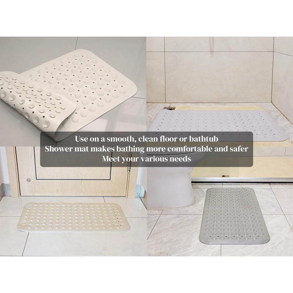 Alfombrilla de baño antideslizante CyanWind 70x38 cm Beige