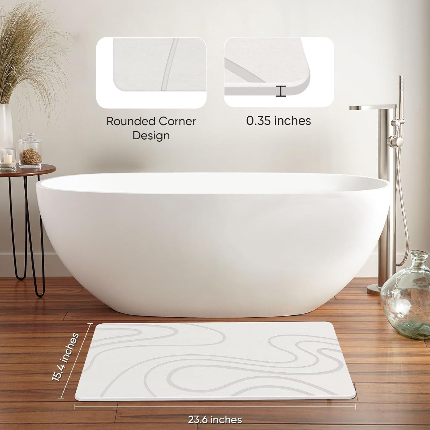 Alfombrilla de Baño Antideslizante Jiloma Diatomita 60x40 cm