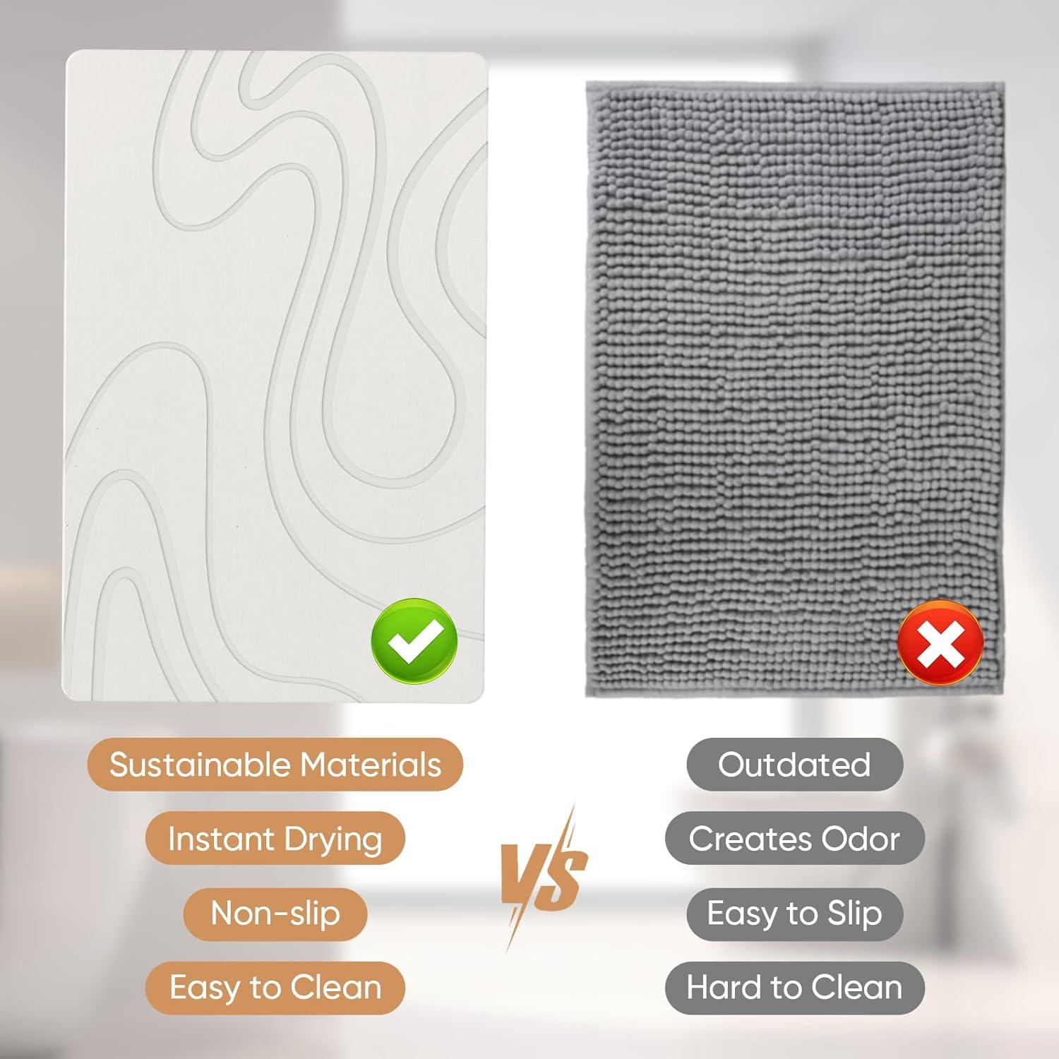 Alfombrilla de Baño Antideslizante Jiloma Diatomita 60x40 cm