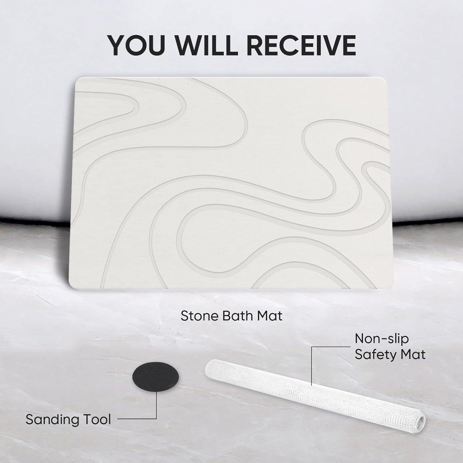 Alfombrilla de Baño Antideslizante Jiloma Diatomita 60x40 cm