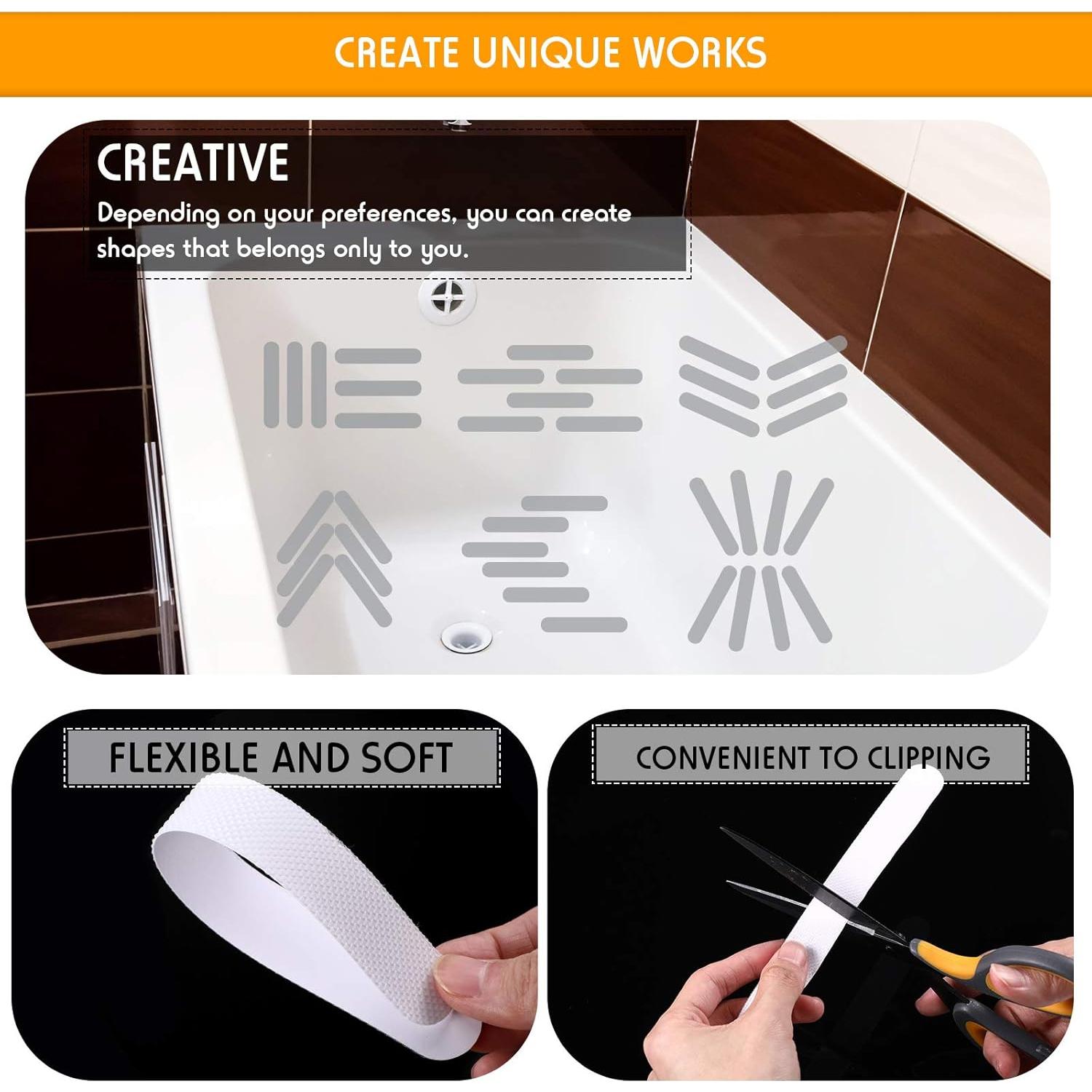 72 Piezas Tiras Antideslizantes Patelai para Ducha y Baño