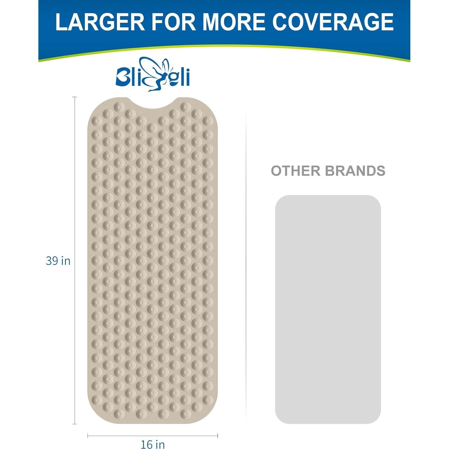 Alfombra de Baño Antideslizante Bligli 99x41 cm Marrón