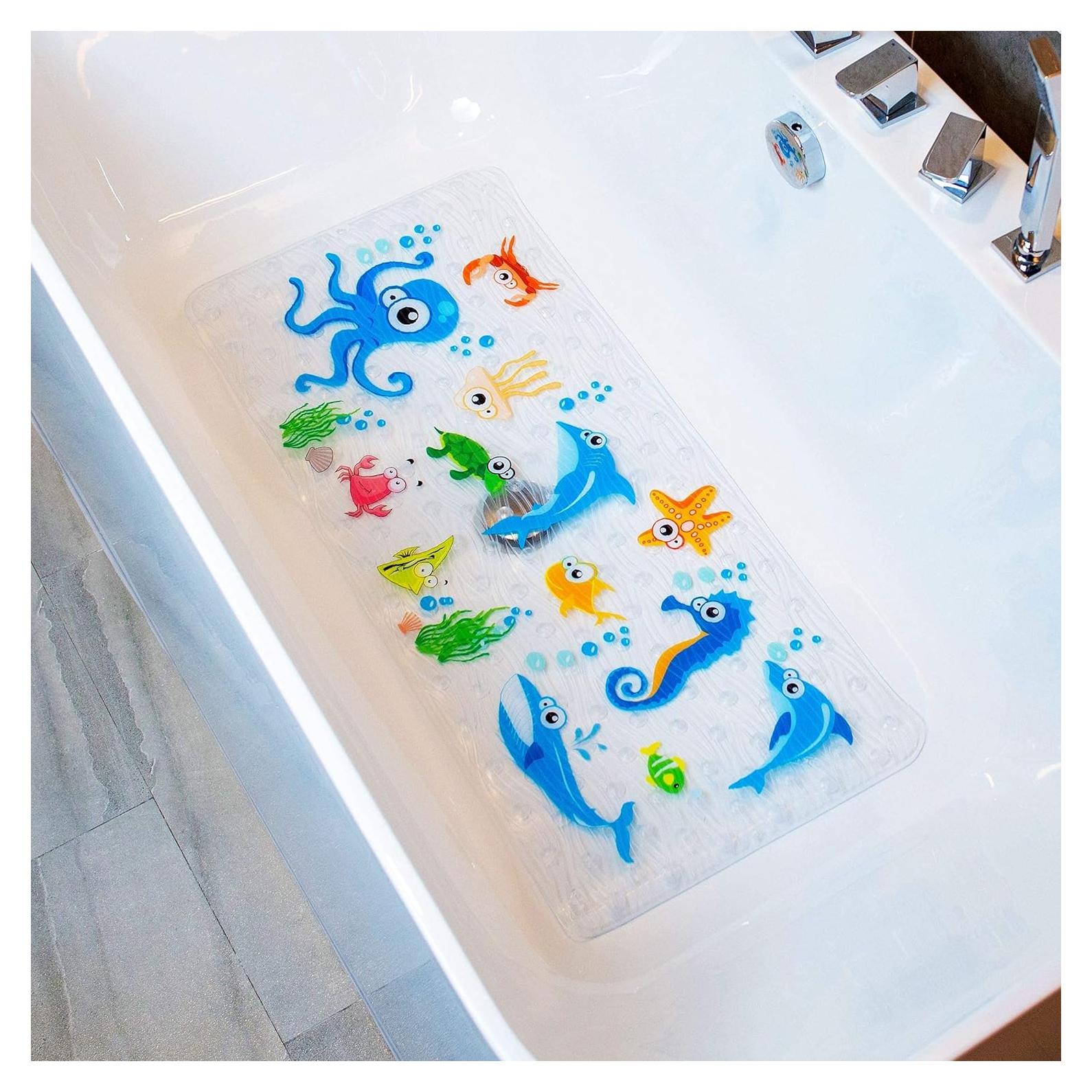 Alfombra de baño antideslizante BEEHOMEE 86x38 cm niños