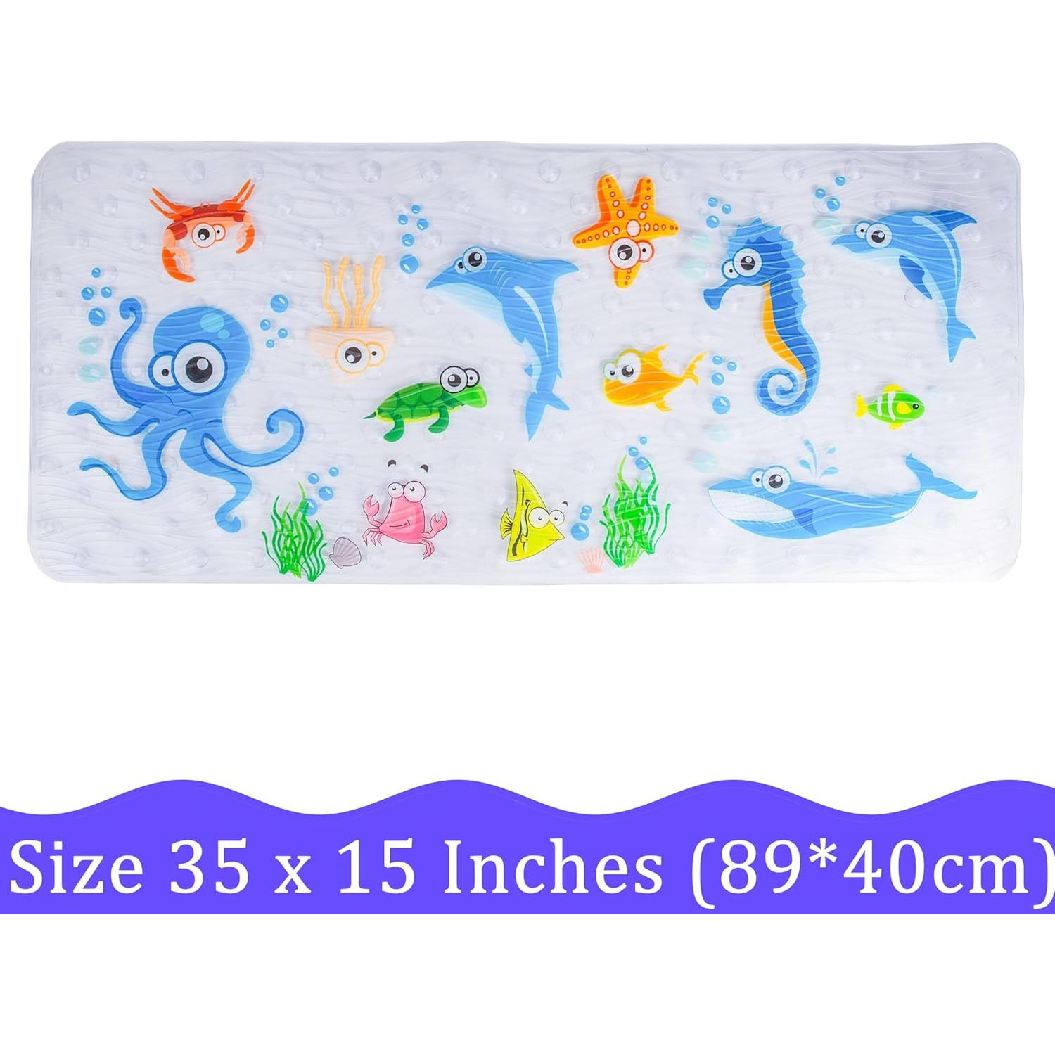 Alfombra de baño antideslizante BEEHOMEE 86x38 cm niños