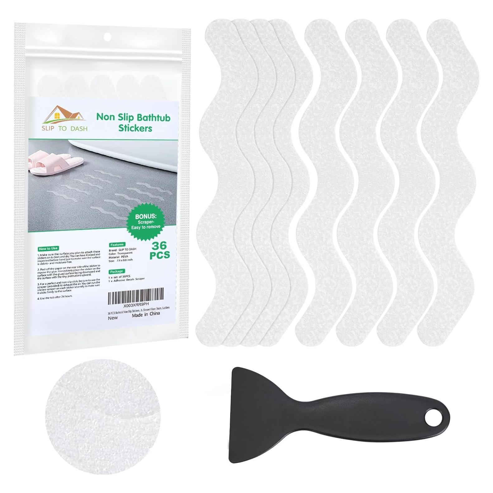 36 Pegatinas Antideslizantes SLIP TO DASH para Baño 20x2 cm