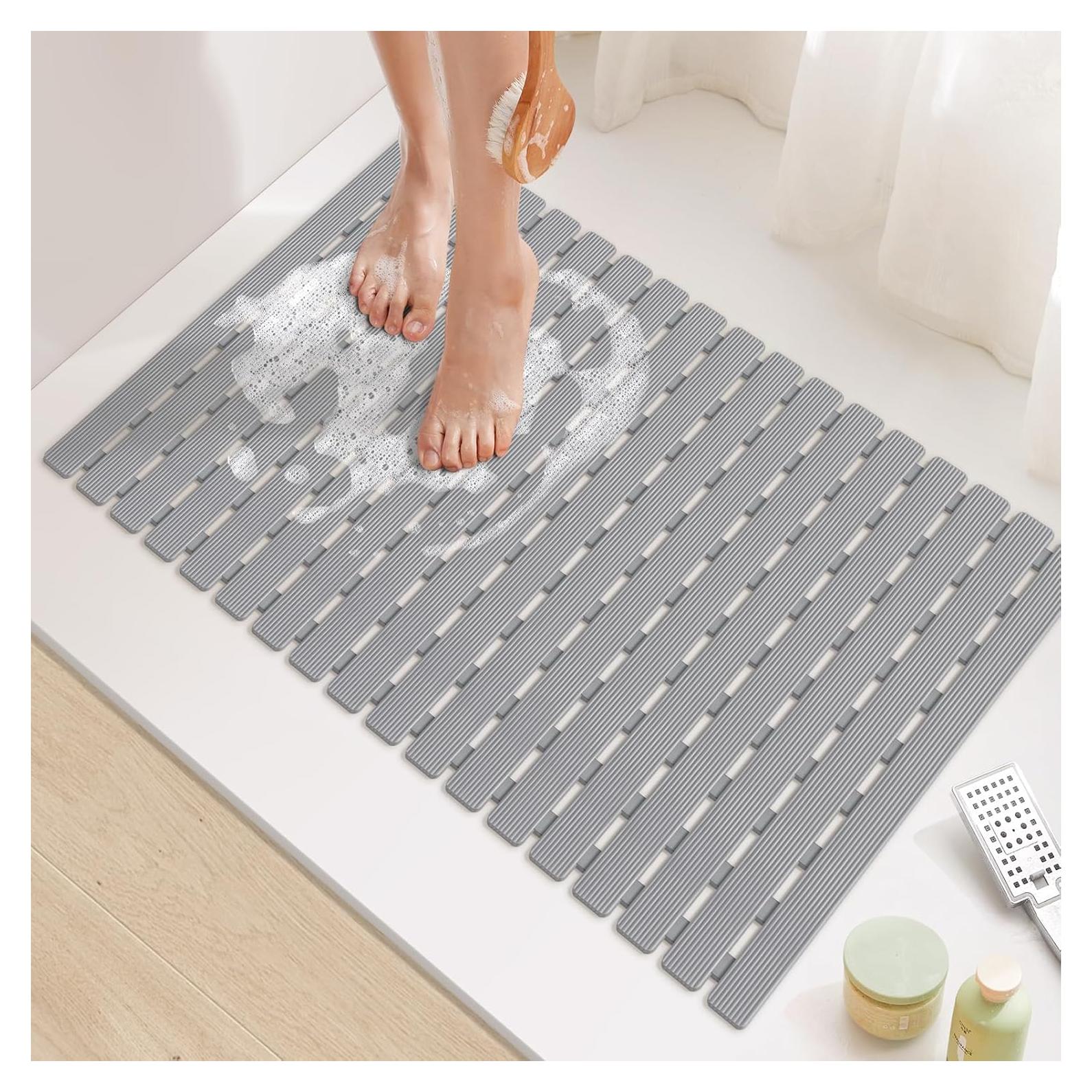 Yolife Alfombrilla de Baño Antideslizante 63 x 40 cm Gris