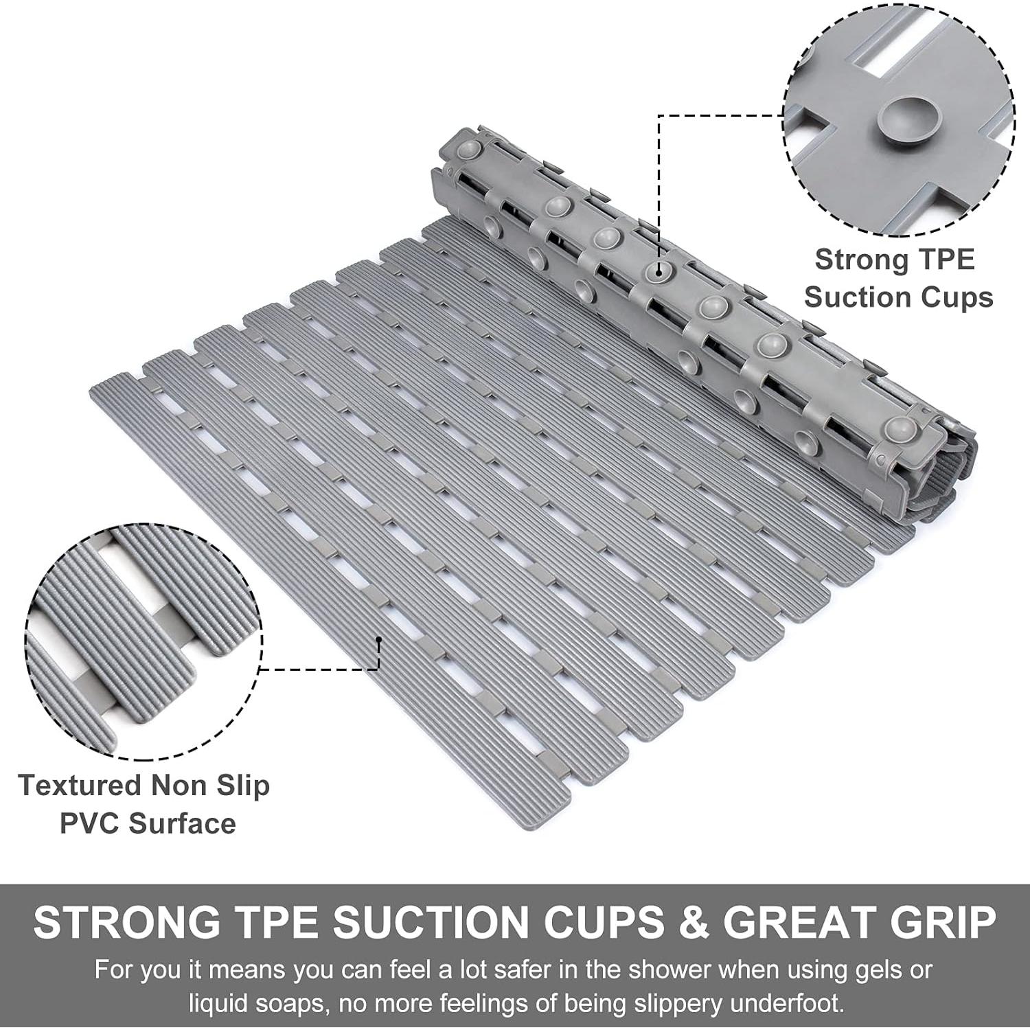 Yolife Alfombrilla de Baño Antideslizante 63 x 40 cm Gris