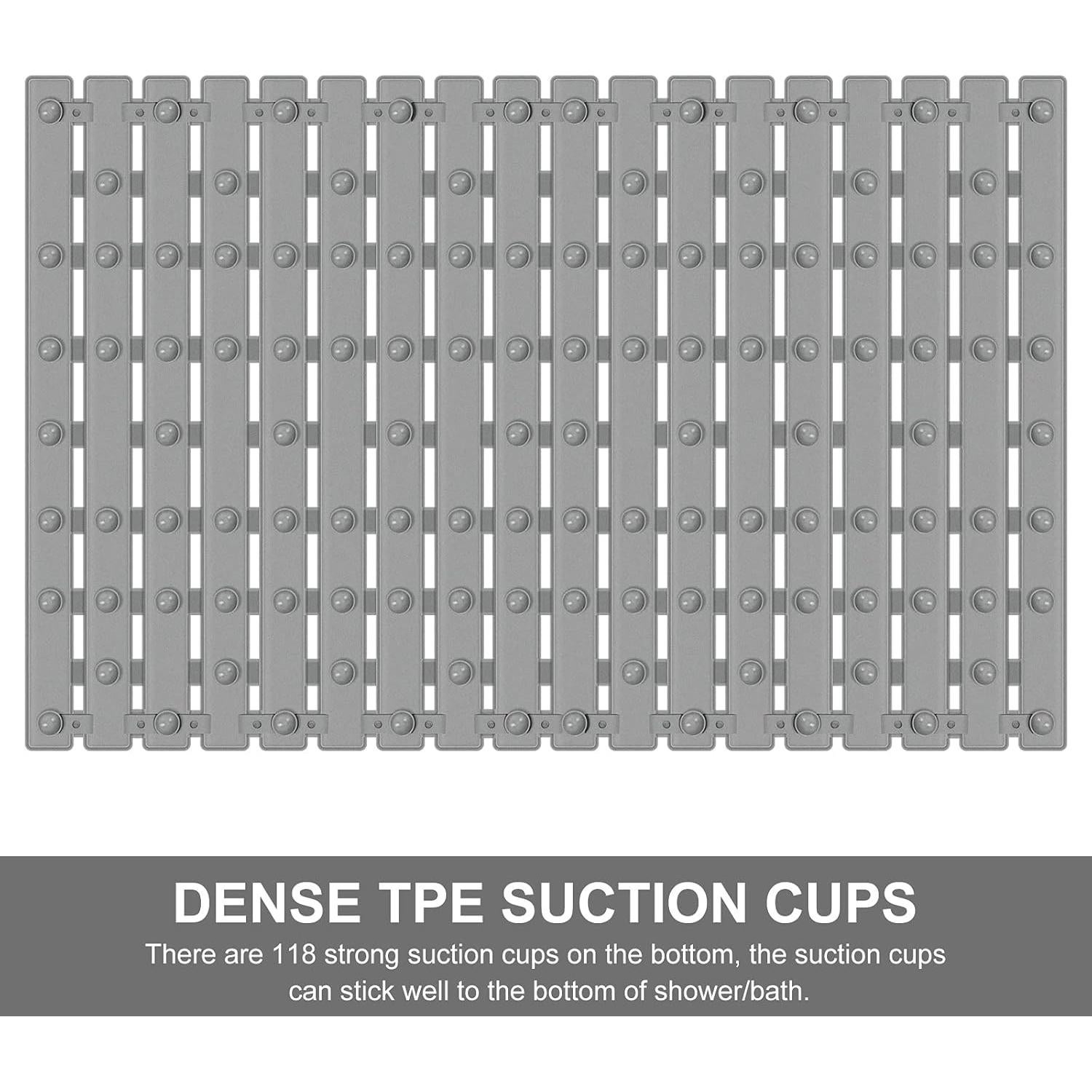 Yolife Alfombrilla de Baño Antideslizante 63 x 40 cm Gris