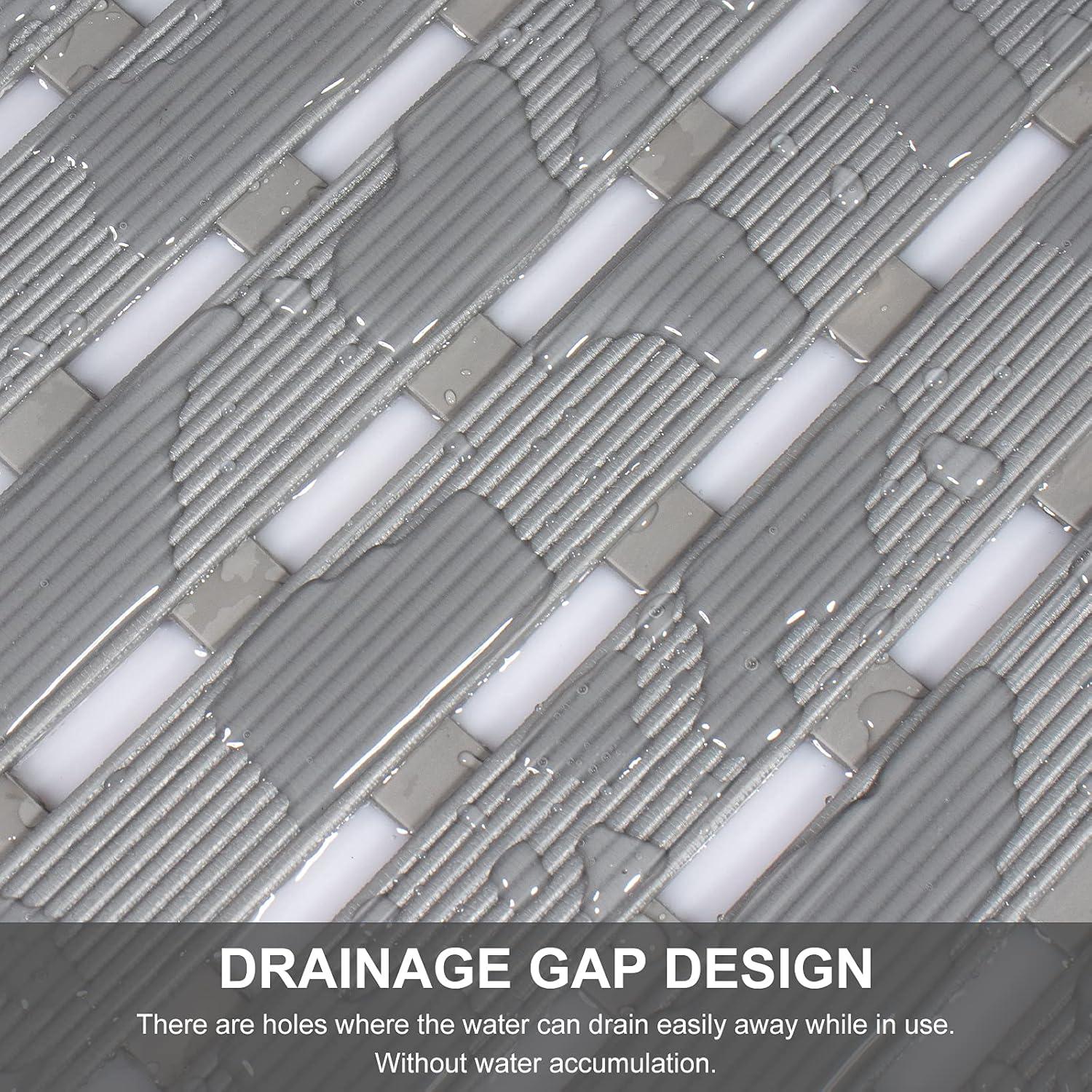 Yolife Alfombrilla de Baño Antideslizante 63 x 40 cm Gris