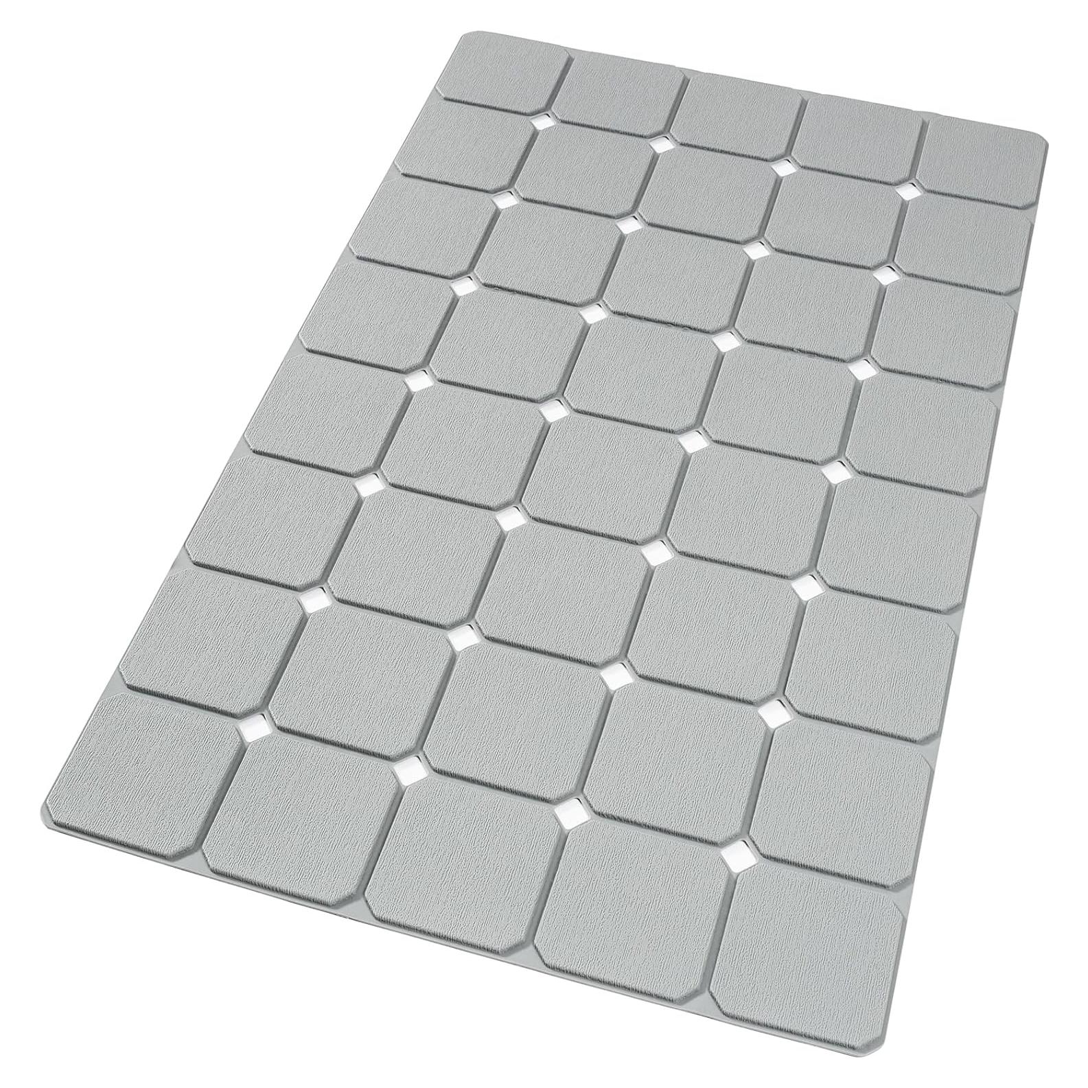 Alfombra de Baño KINBEAR Silicona Antideslizante 71x45cm Gris