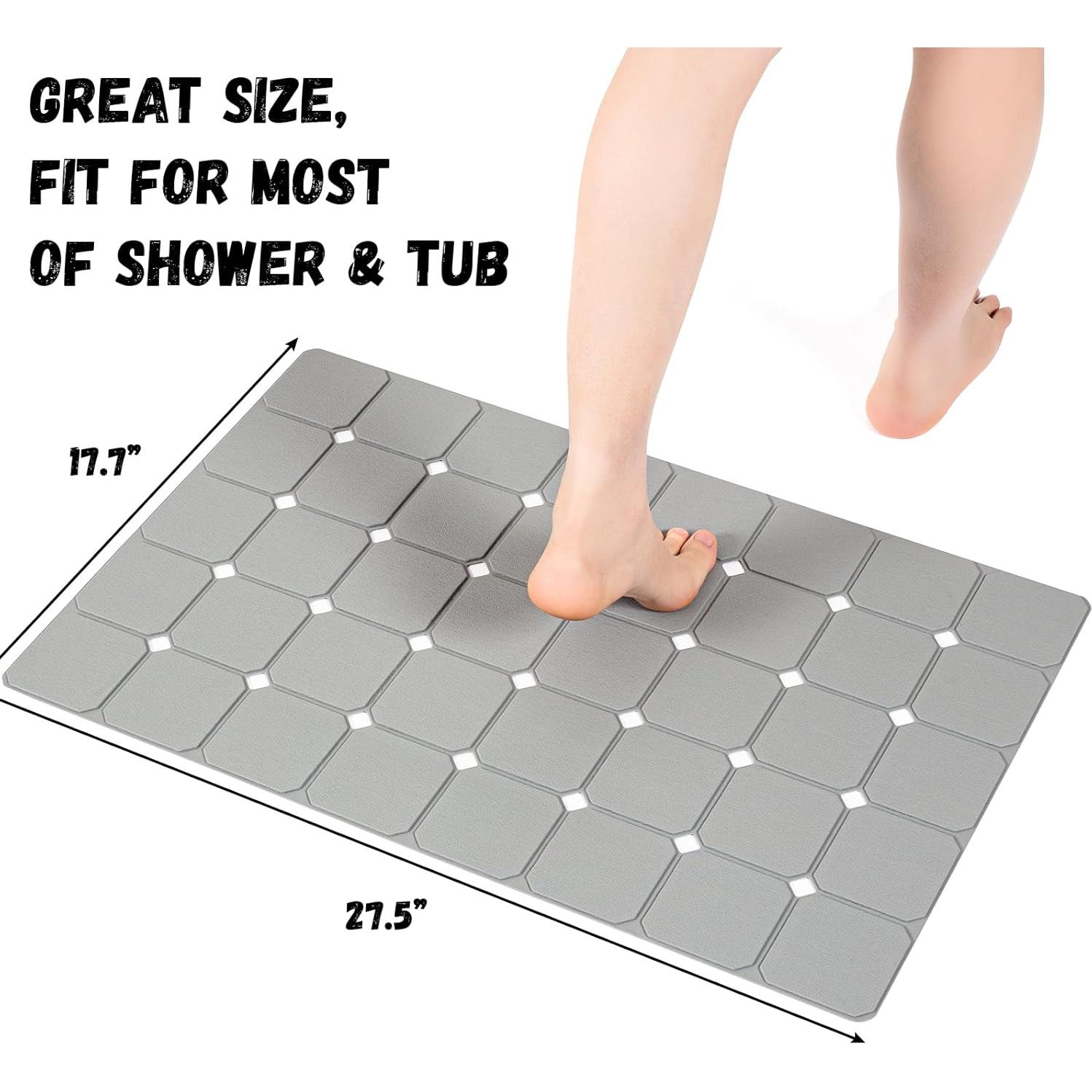 Alfombra de Baño KINBEAR Silicona Antideslizante 71x45cm Gris