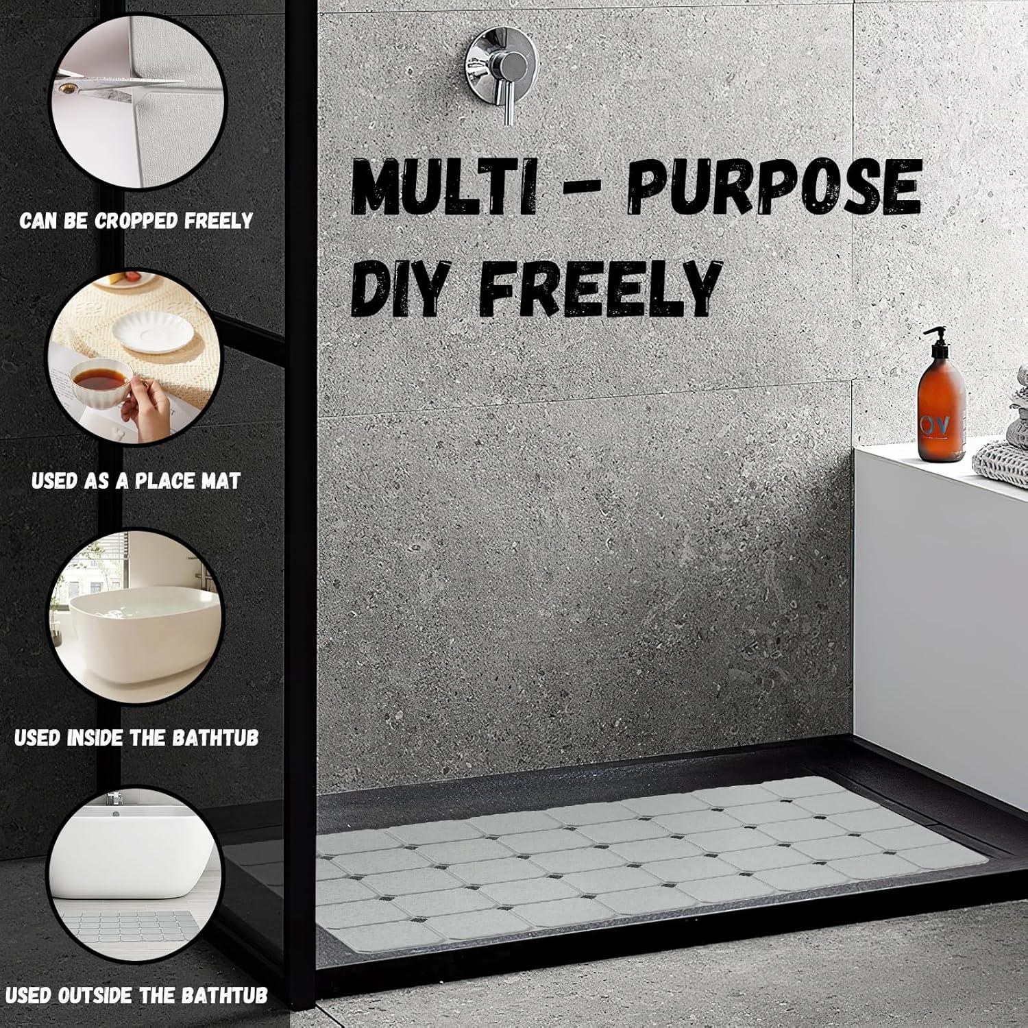 Alfombra de Baño KINBEAR Silicona Antideslizante 71x45cm Gris