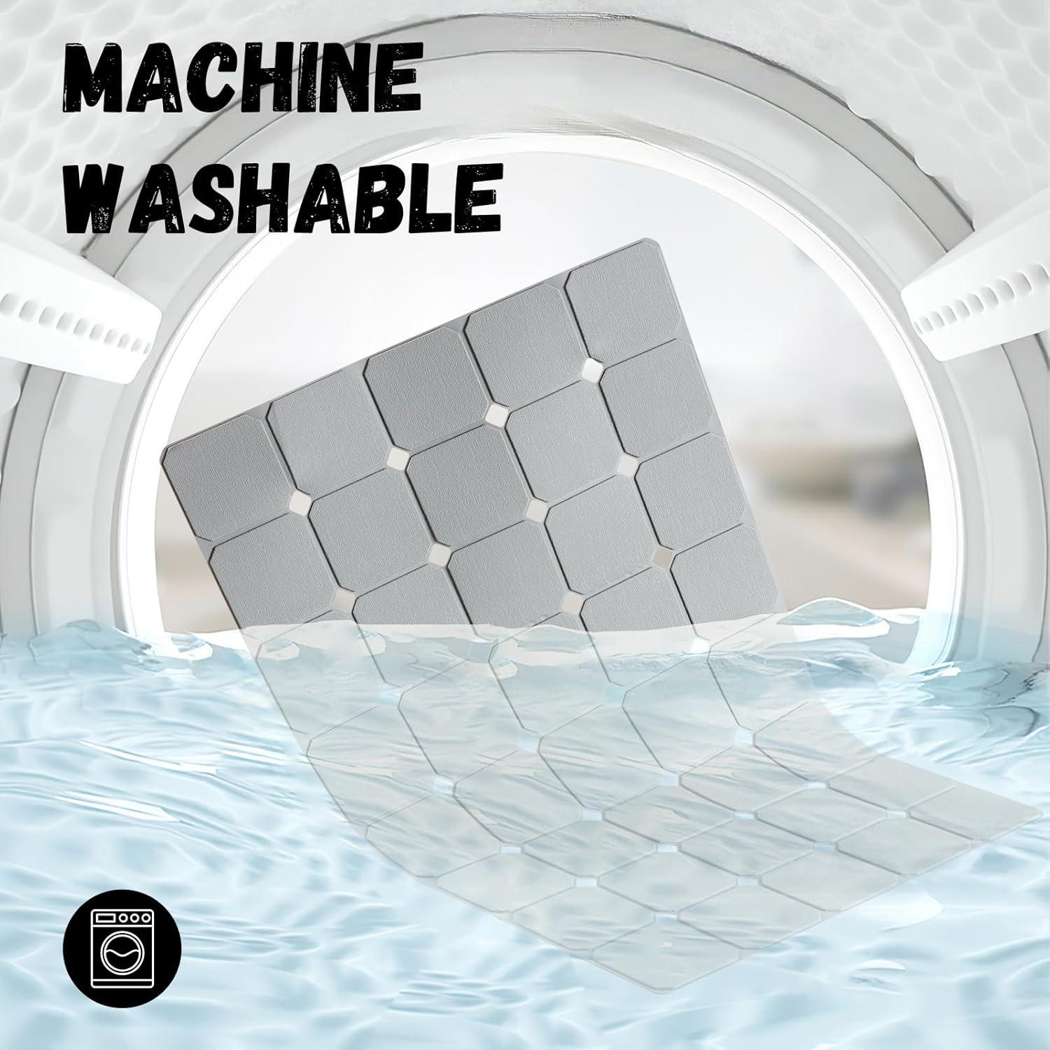 Alfombra de Baño KINBEAR Silicona Antideslizante 71x45cm Gris