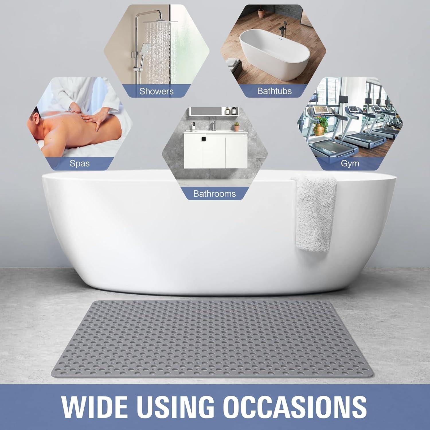 Mat de Ducha Antideslizante OTHWAY 119x81 cm Gris Oscuro