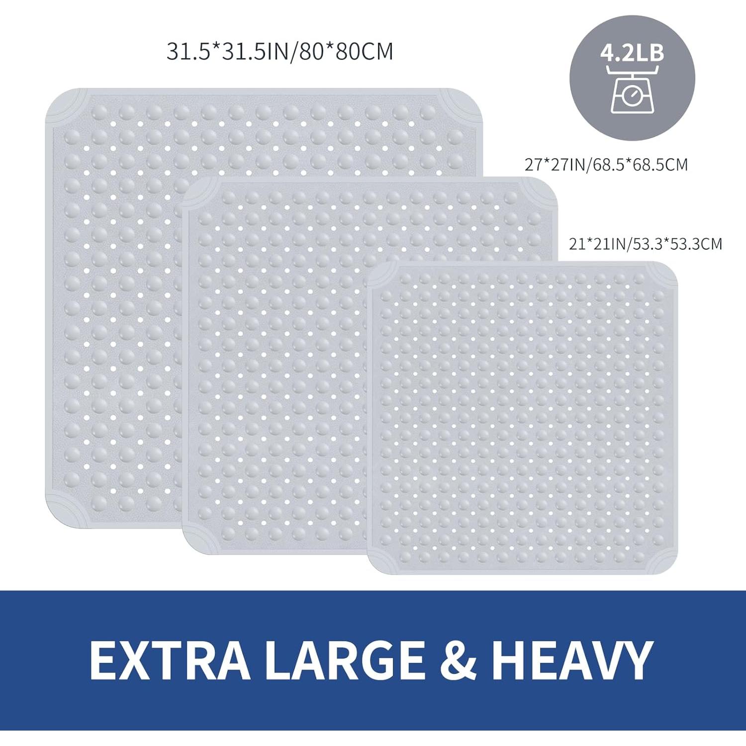 Mat de Ducha Antideslizante OTHWAY 80x80 cm Gris Claro