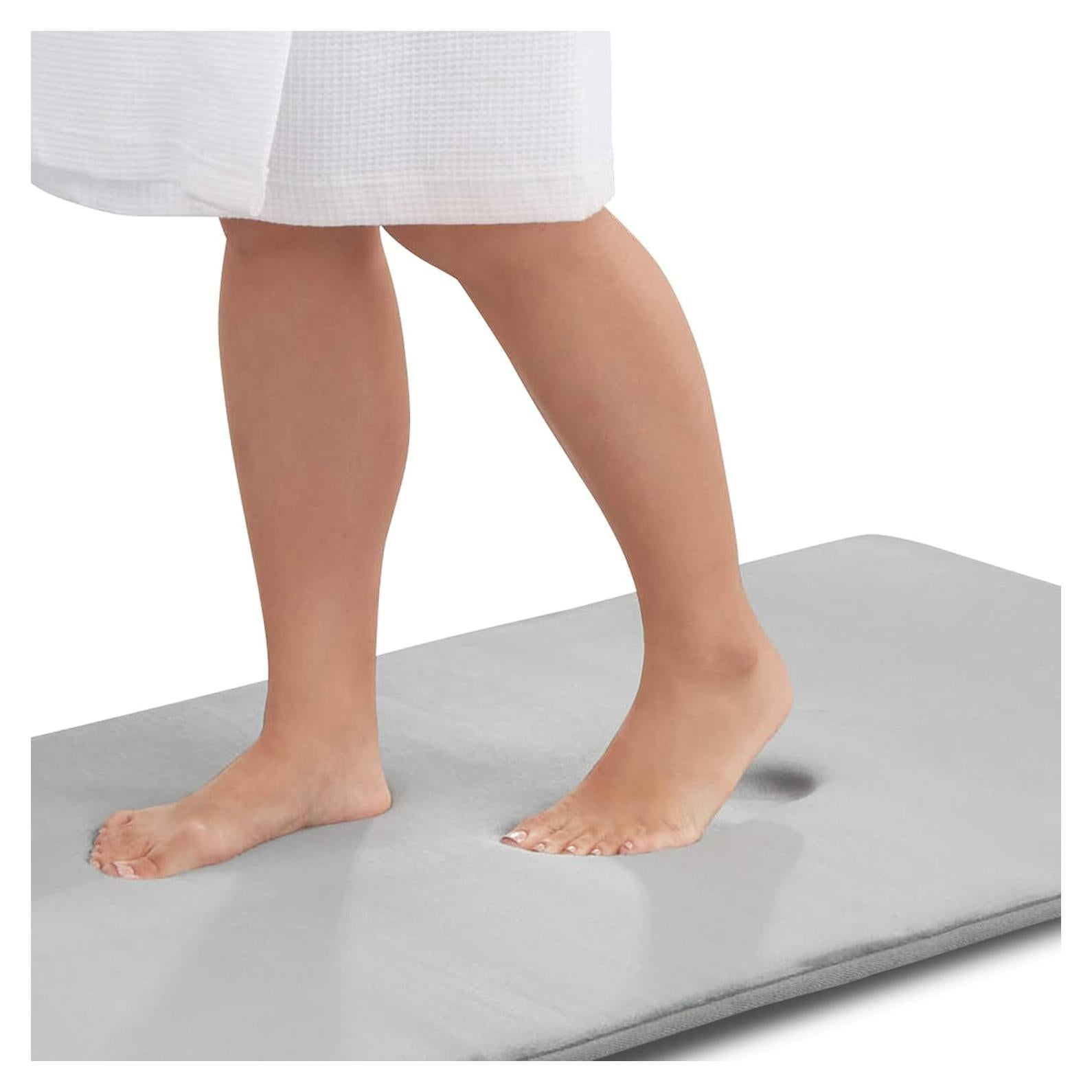 Alfombra de Baño Genteele Espuma de Memoria Antideslizante 81x51cm Plata