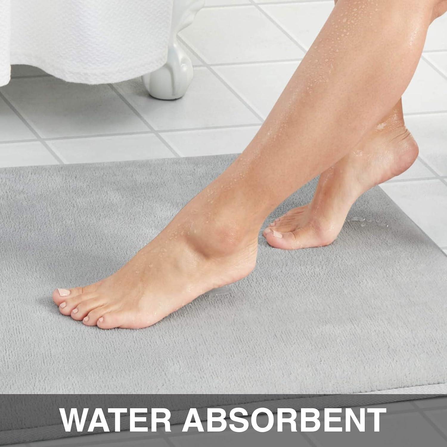 Alfombra de Baño Genteele Espuma de Memoria Antideslizante 81x51cm Plata