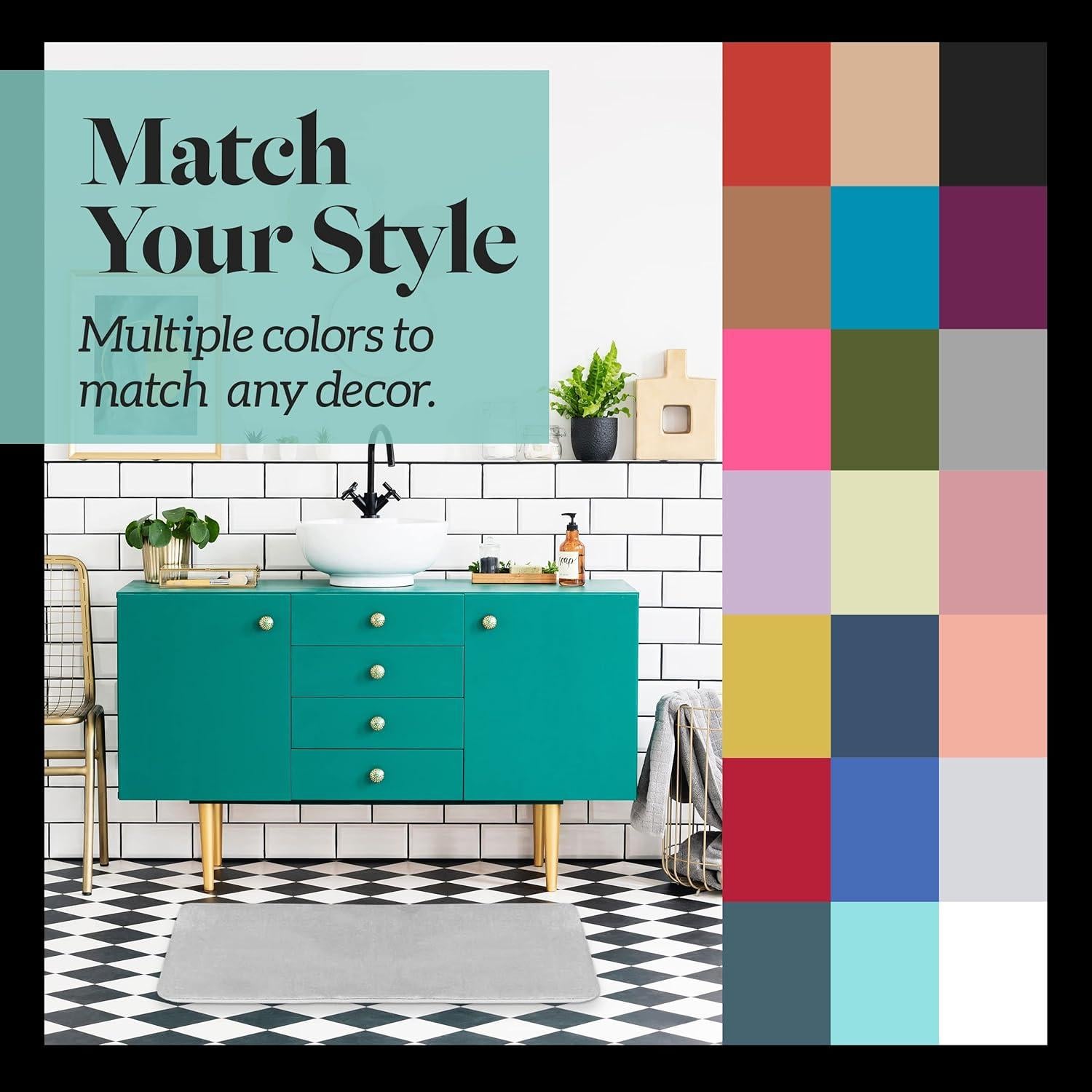 Alfombra de Baño Genteele Espuma de Memoria Antideslizante 81x51cm Plata