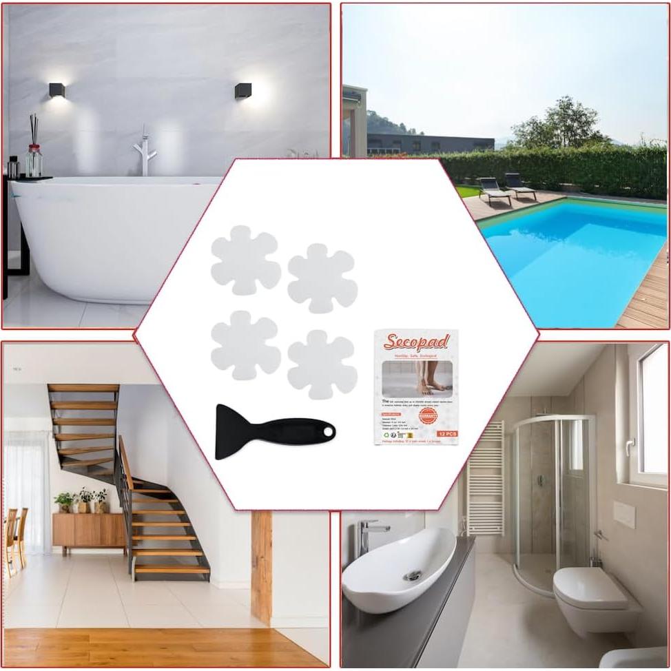 24 Calcomanías Antideslizantes Seocpad para Baño 8 cm