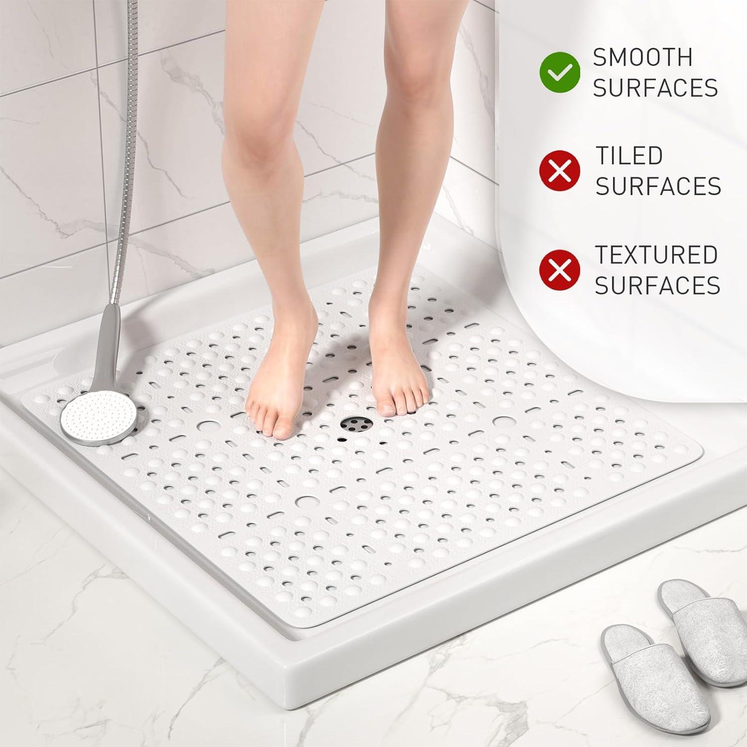 Alfombrilla de Ducha Antideslizante XIYUNTE 70x70 cm Blanca