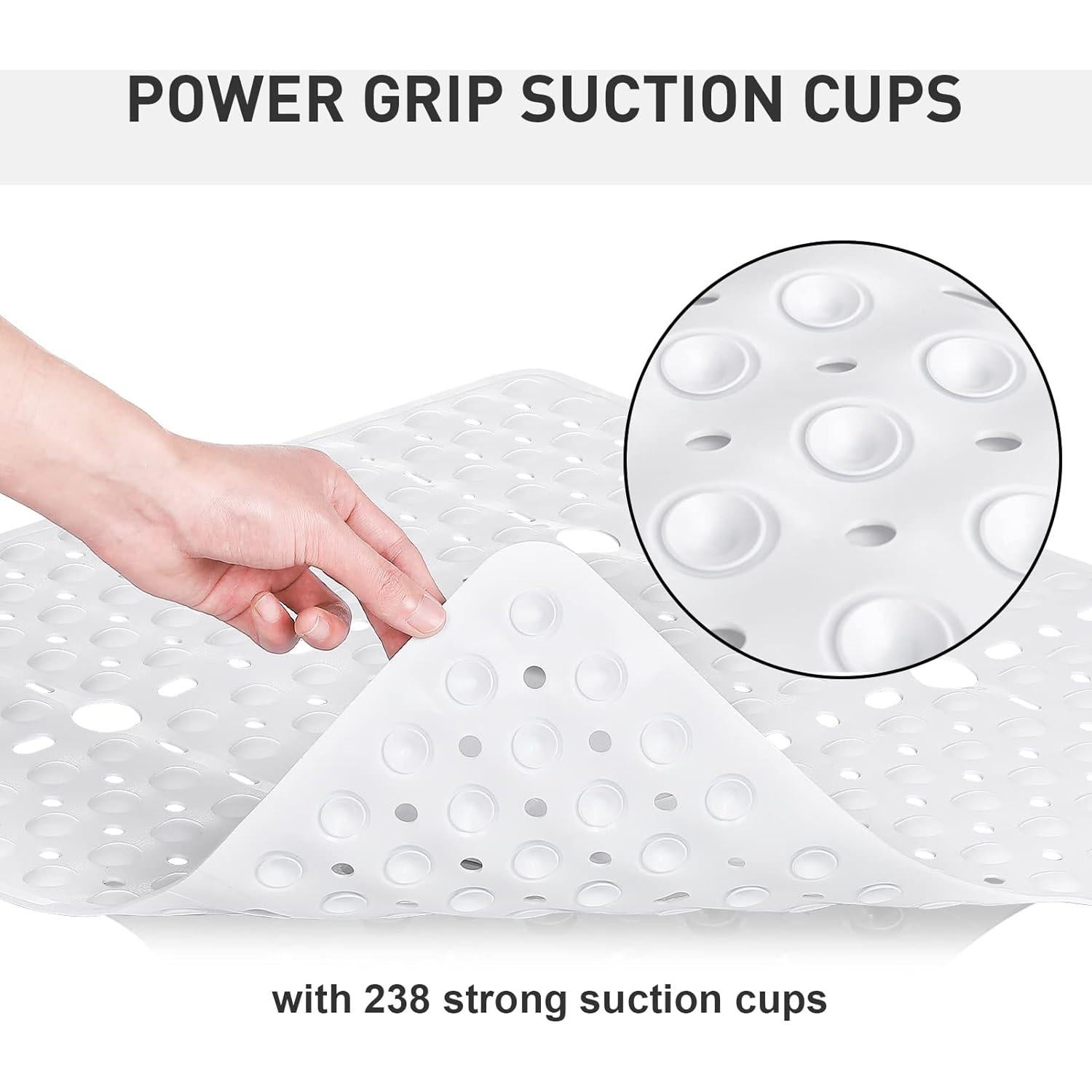 Alfombrilla de Ducha Antideslizante XIYUNTE 70x70 cm Blanca