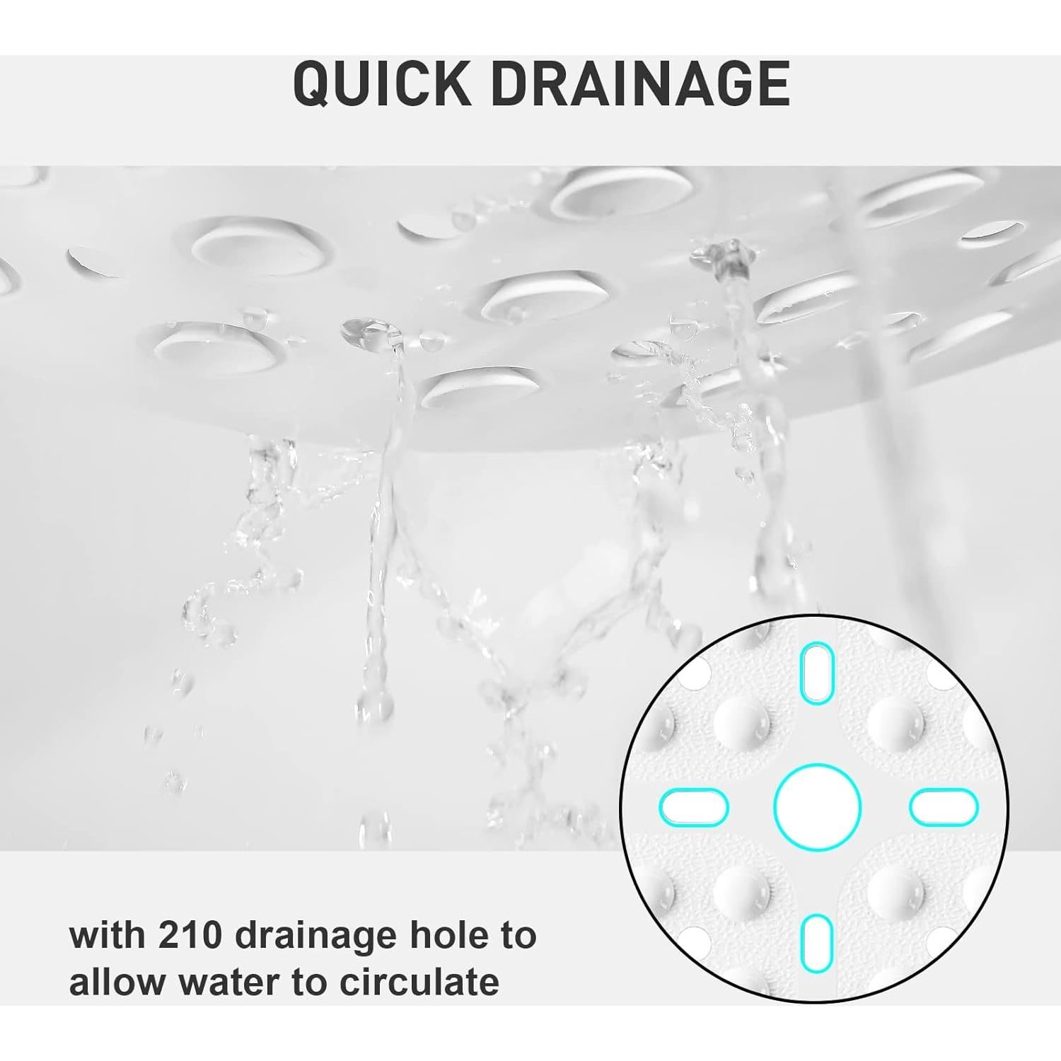 Alfombrilla de Ducha Antideslizante XIYUNTE 70x70 cm Blanca