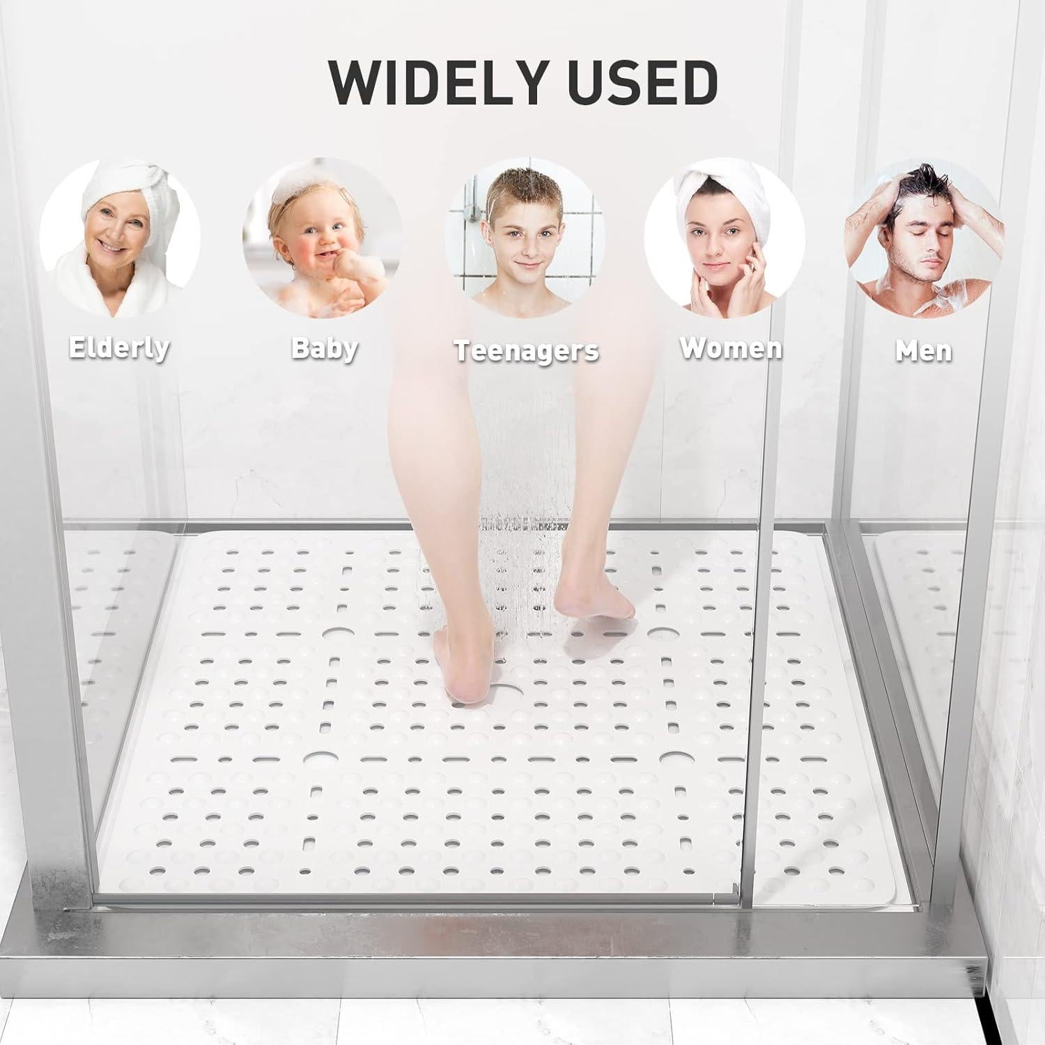 Alfombrilla de Ducha Antideslizante XIYUNTE 70x70 cm Blanca