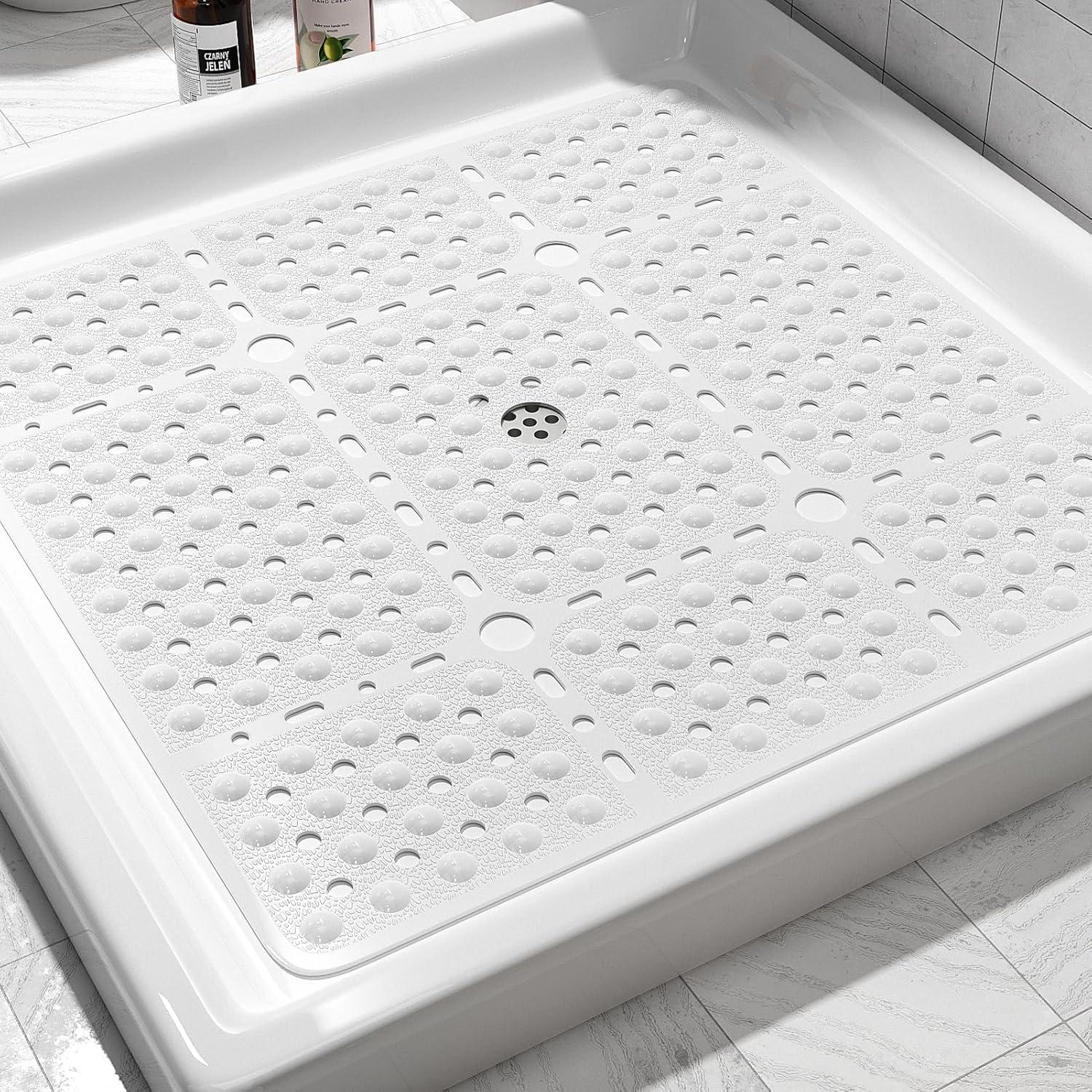 Alfombrilla de Ducha Antideslizante XIYUNTE 70x70 cm Blanca