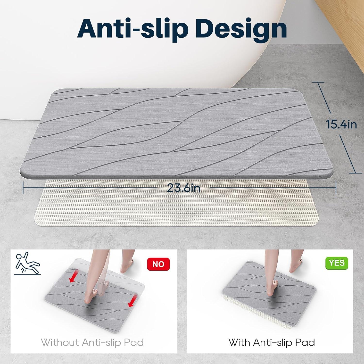 Alfombrilla de baño Closefriend diatomita antideslizante 60x39cm