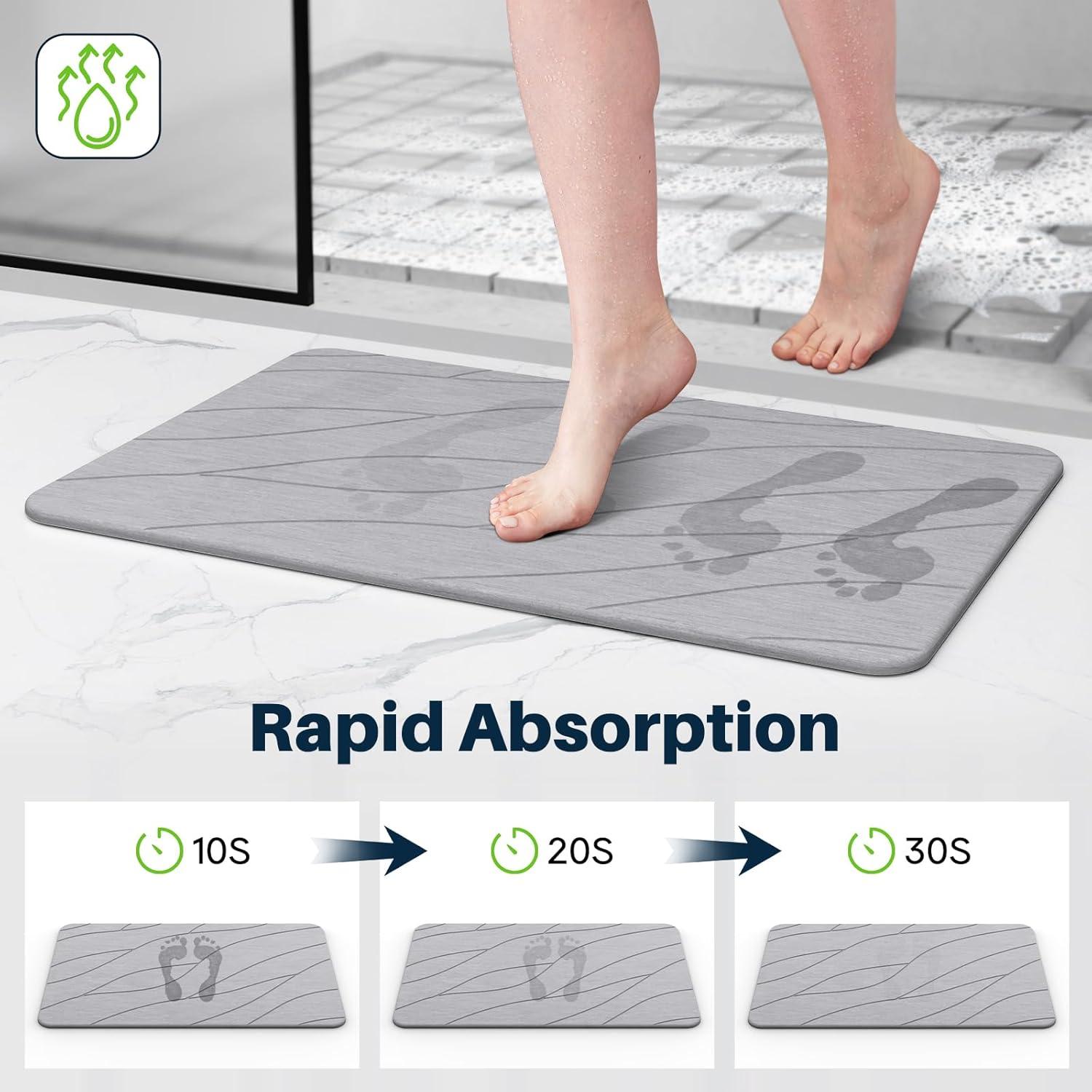 Alfombrilla de baño Closefriend diatomita antideslizante 60x39cm