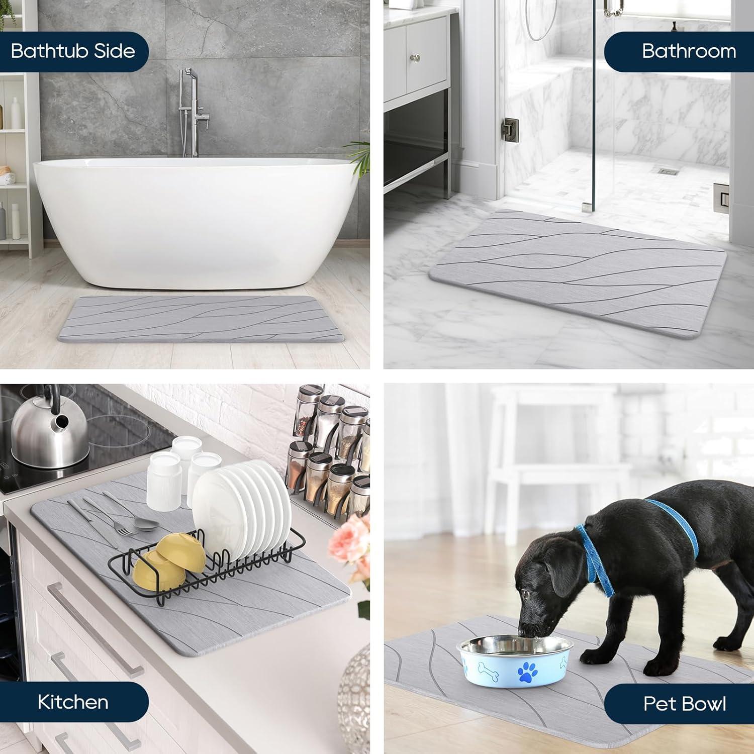 Alfombrilla de baño Closefriend diatomita antideslizante 60x39cm