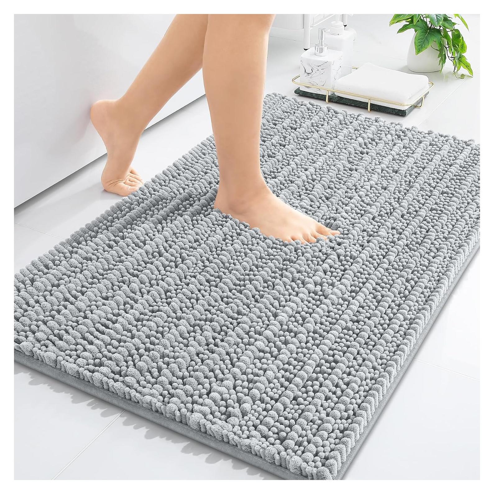Alfombra de baño Arotive Chenille 76x50 cm gris claro
