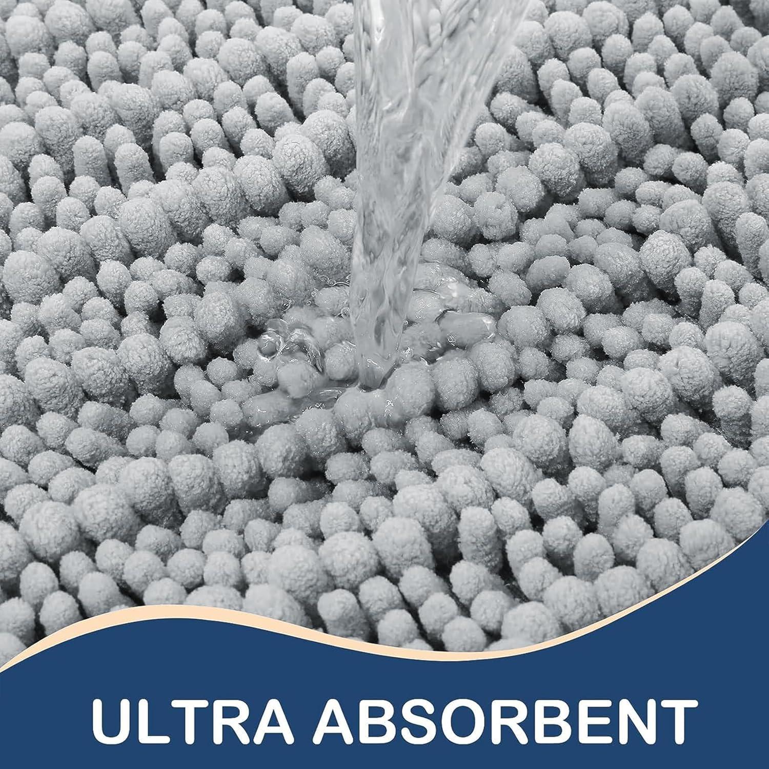 Alfombra de baño Arotive Chenille 76x50 cm gris claro