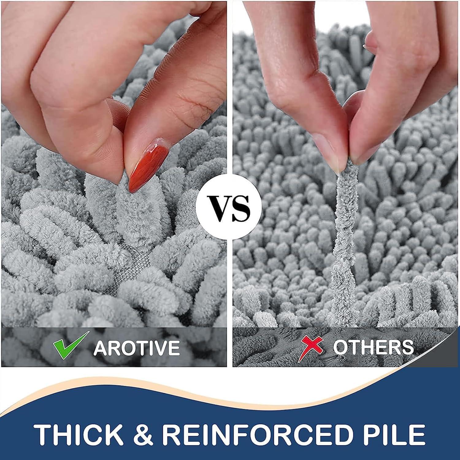 Alfombra de baño Arotive Chenille 76x50 cm gris claro