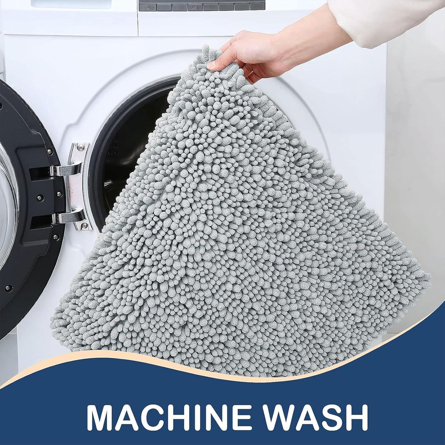 Alfombra de baño Arotive Chenille 76x50 cm gris claro