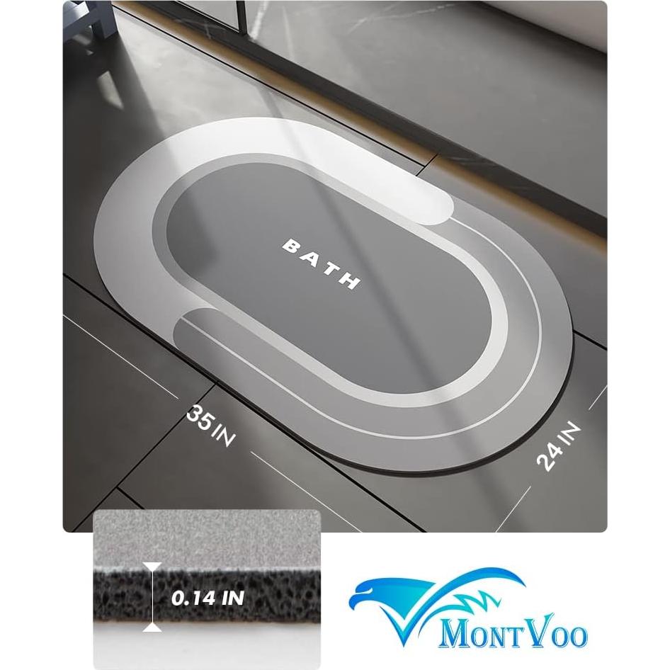 Alfombra de Baño MontVoo 24x35 cm Gris Antideslizante