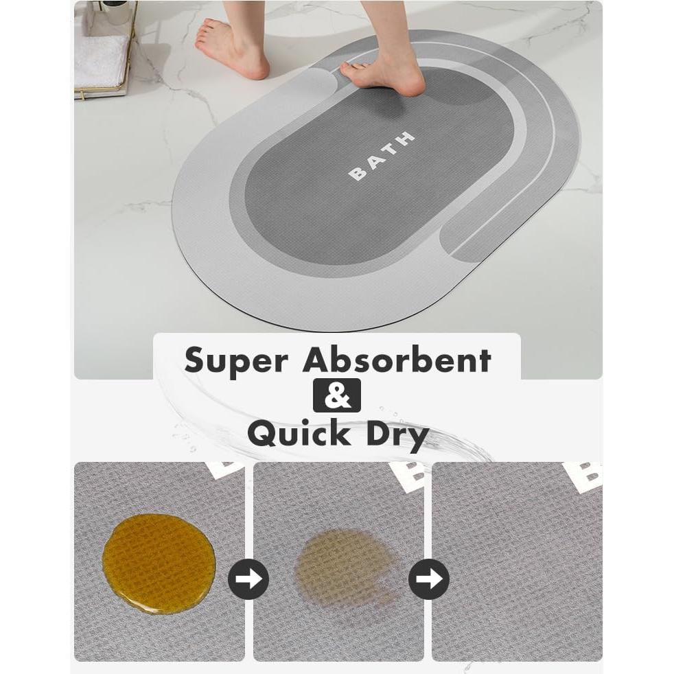 Alfombra de Baño MontVoo 24x35 cm Gris Antideslizante