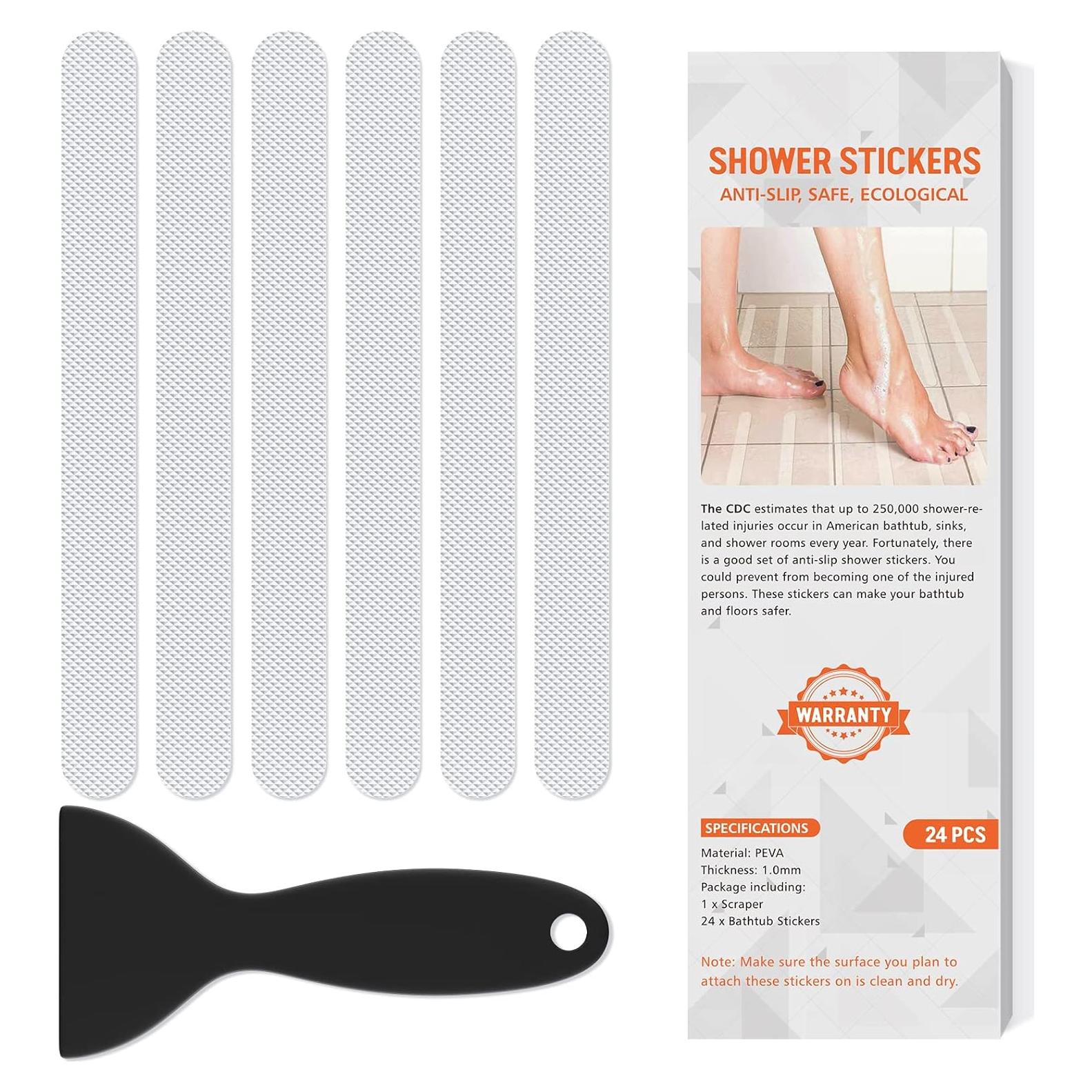 Pegatinas Antideslizantes Nodirz 24 PCS para Baño y Ducha