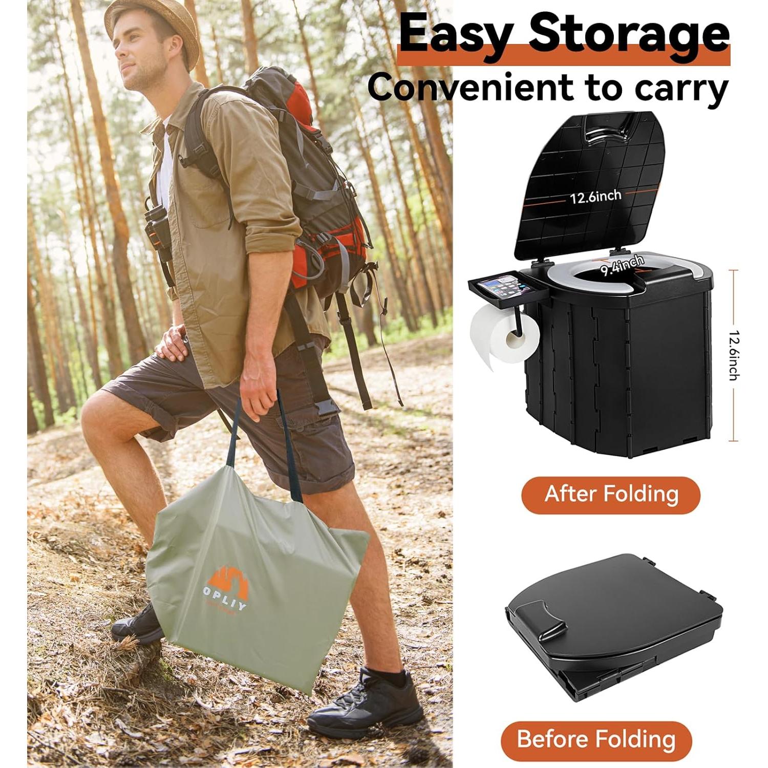 Inodoro Portátil Opliy 58CTB con Asiento Suave y Soporte