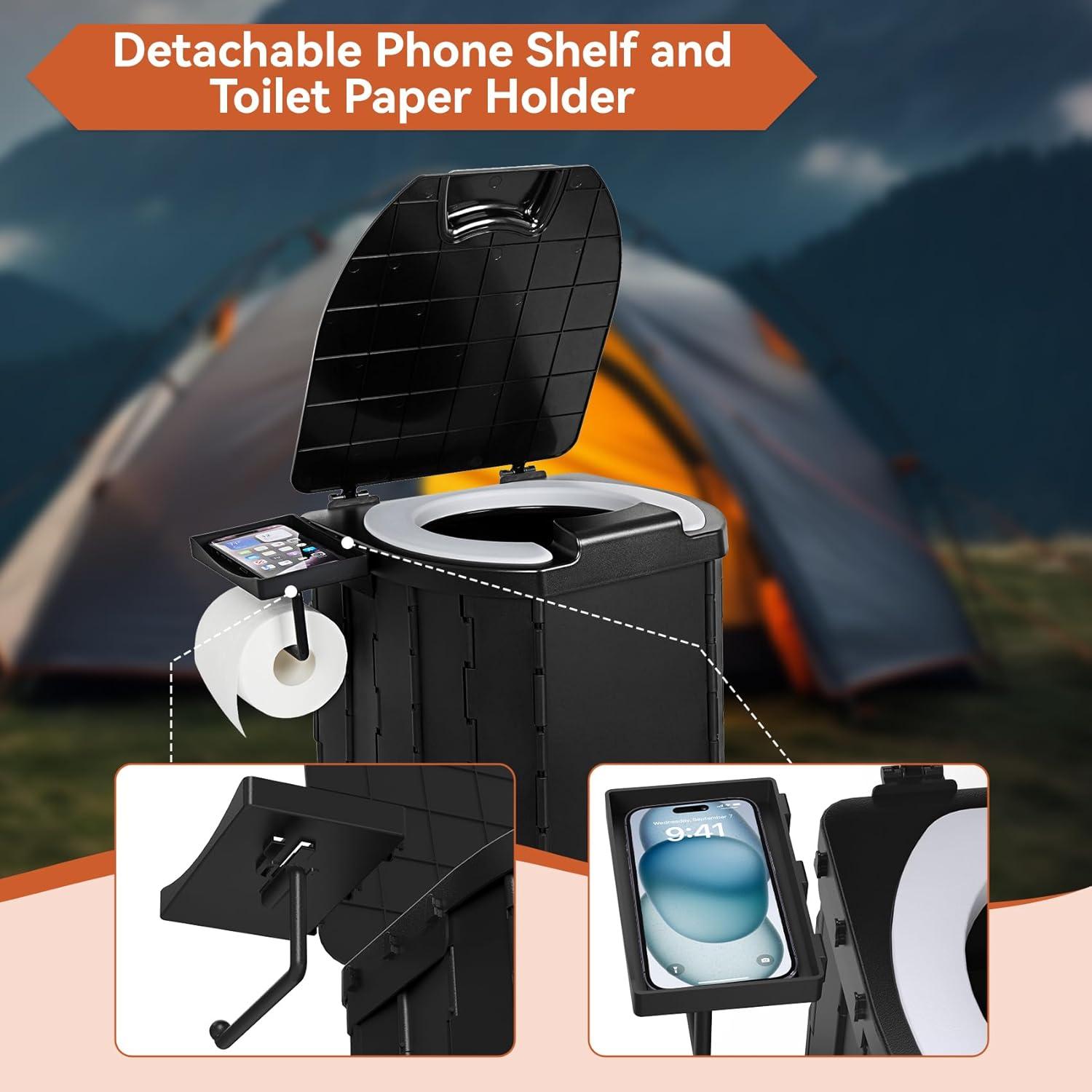 Inodoro Portátil Opliy 58CTB con Asiento Suave y Soporte