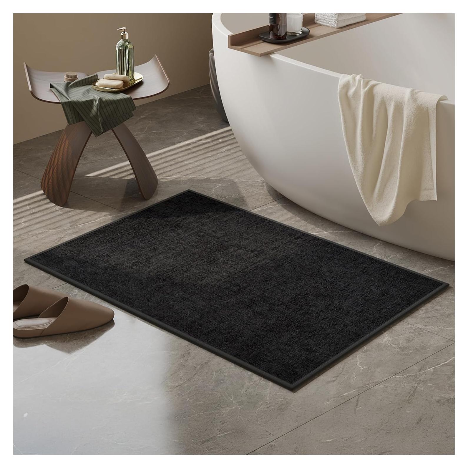 Alfombrilla de Baño Mecko Antideslizante 40x60 cm Negra