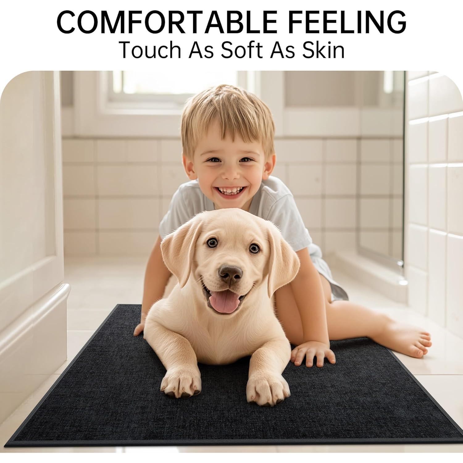 Alfombrilla de Baño Mecko Antideslizante 40x60 cm Negra