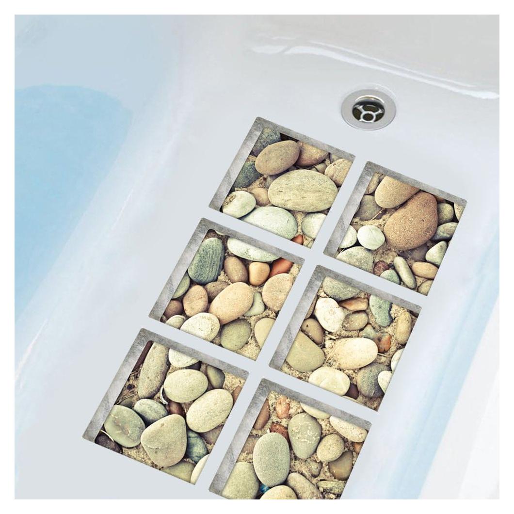 Calcomanías Antideslizantes ChezMax 3D Piedra Adoquín 6 Pcs