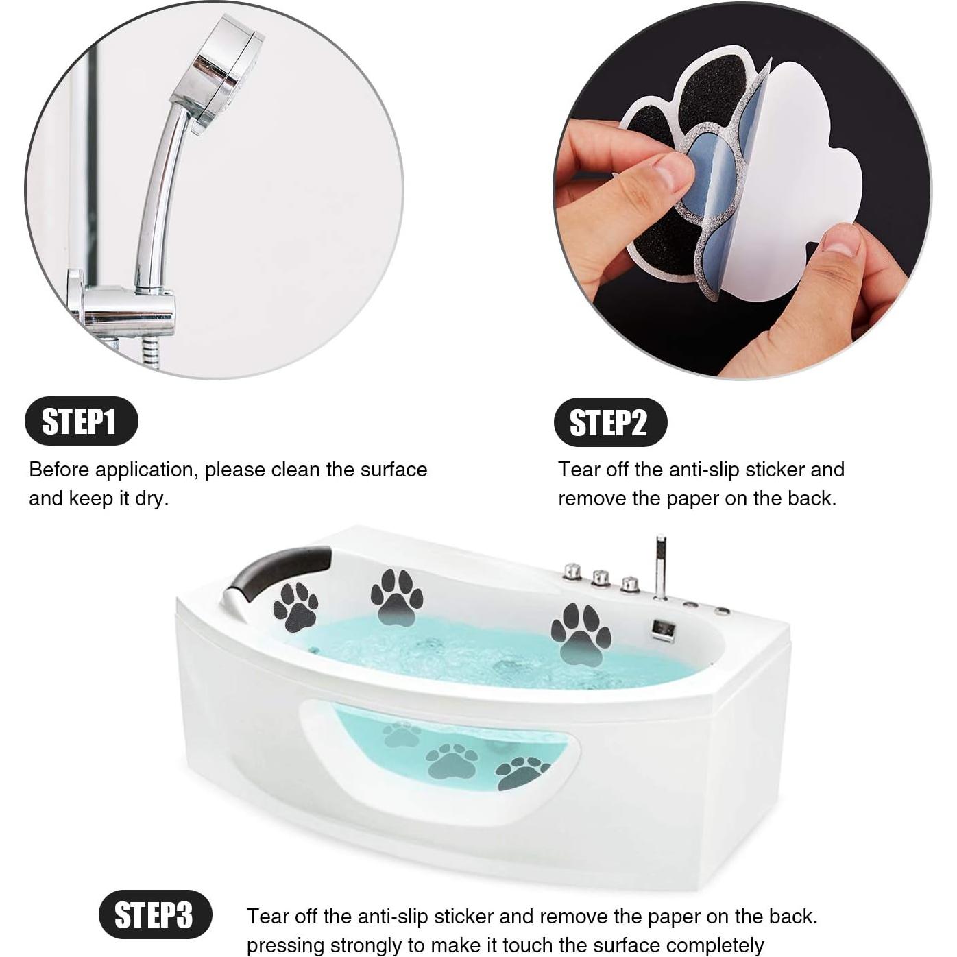 Pegatinas Antideslizantes Secopad 20 PCS para Baño Negro