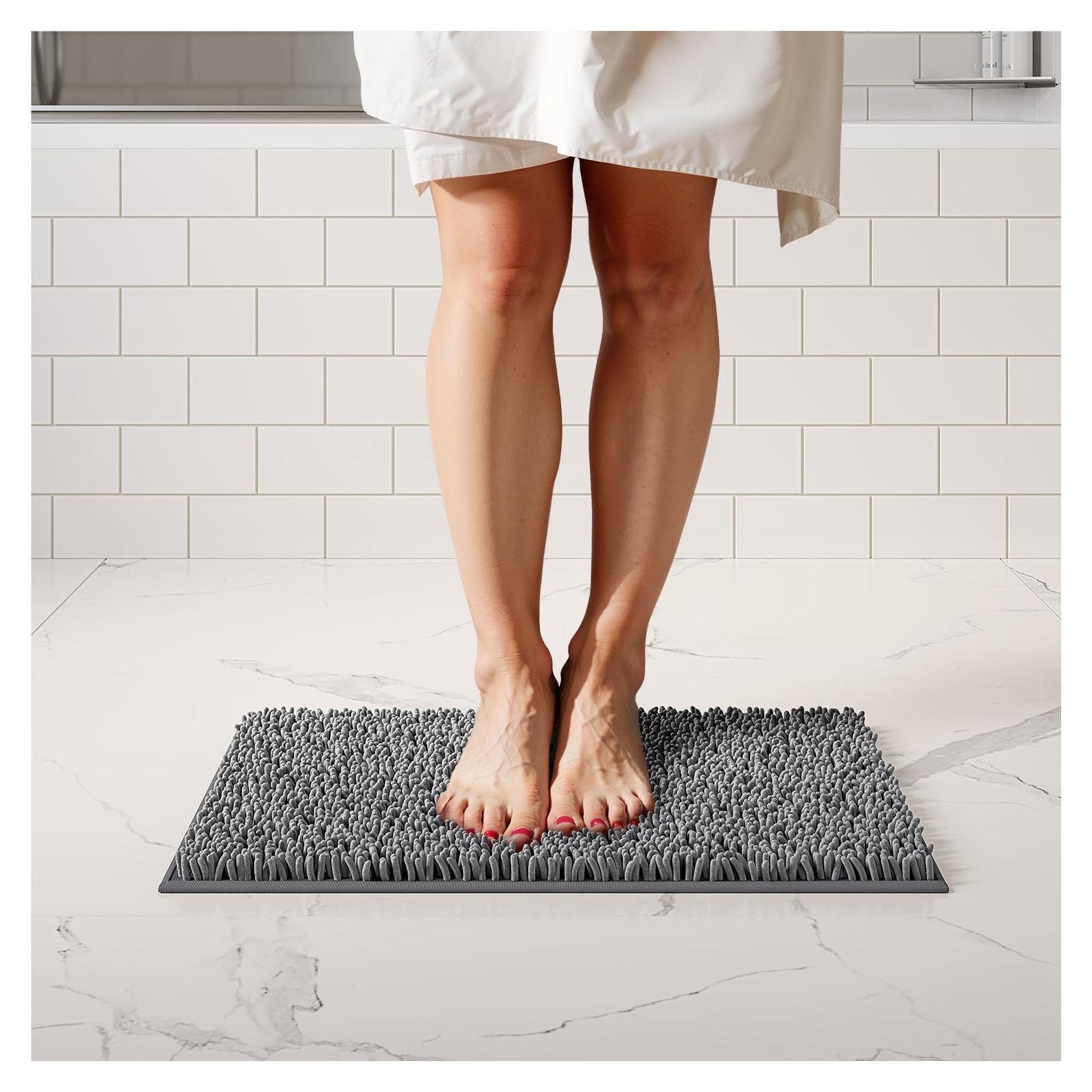 Alfombrilla de Baño ITSOFT Microfibra Gris 56x36 cm Antideslizante