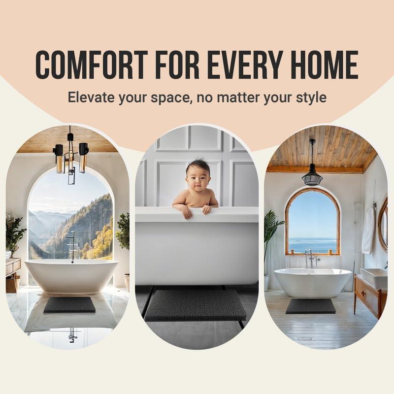 Alfombrilla de Baño ITSOFT Microfibra Gris 56x36 cm Antideslizante