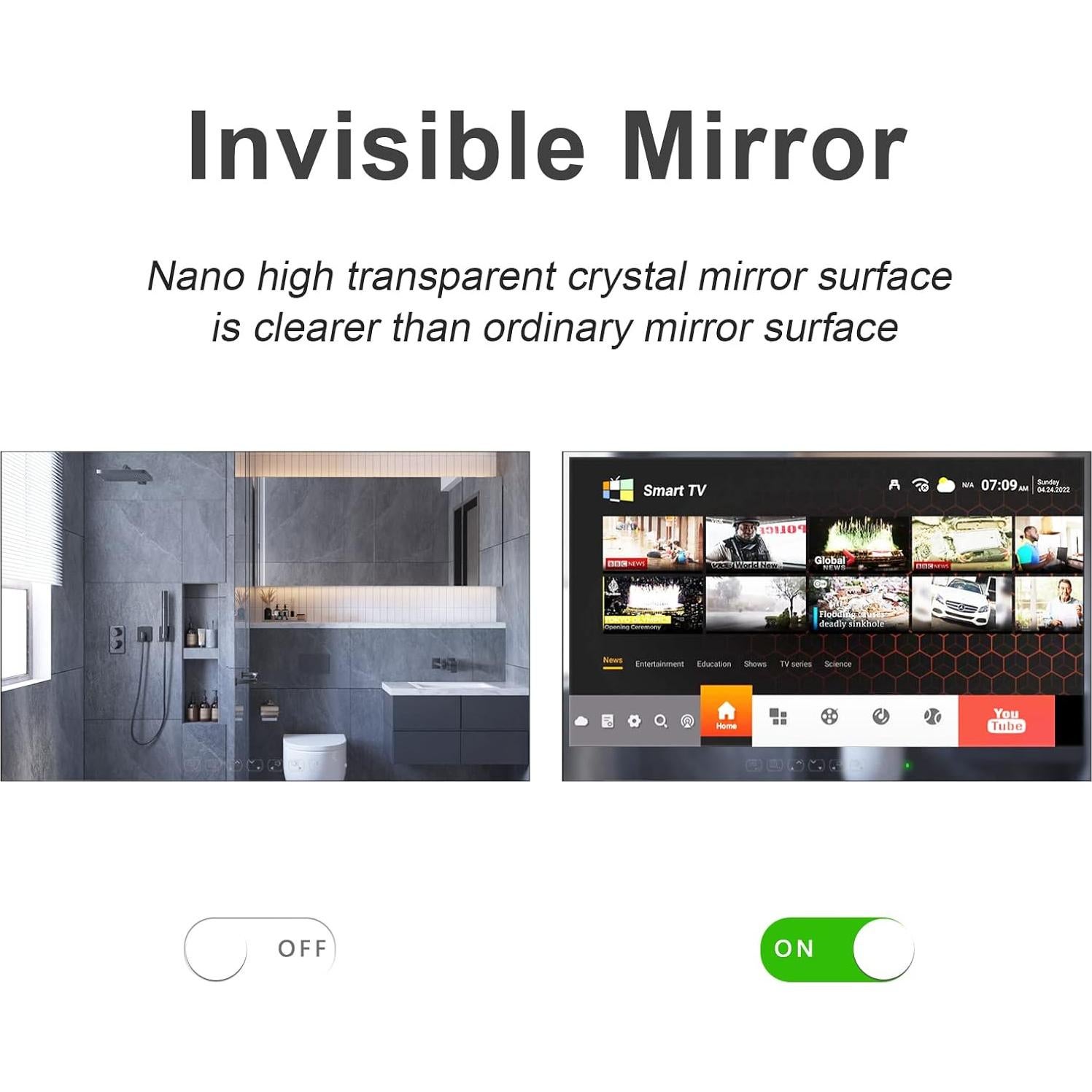 Espejo Mágico Inteligente Soulaca 27" Táctil LED Impermeable