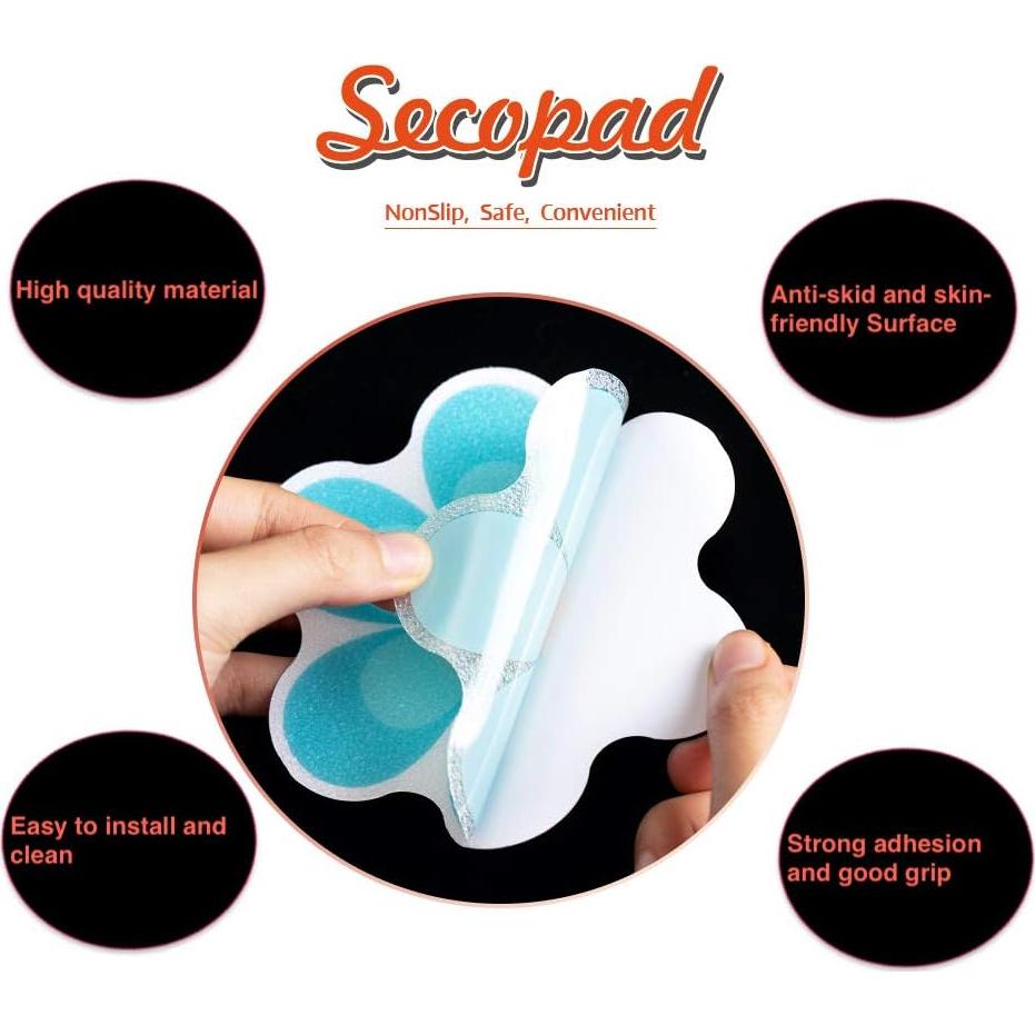 20 Pegatinas Antideslizantes Secopad Flores Brillantes